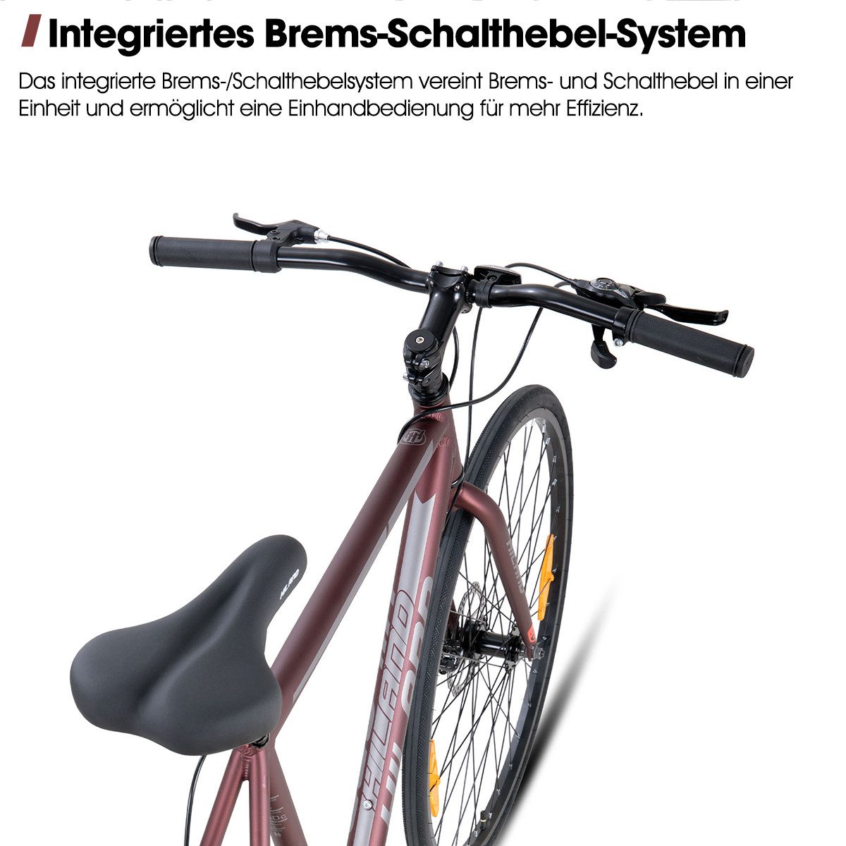 HILAND Rennrad 700C Herren- und Damen-Rennrad, 28-Zoll-Leichtbau-Pendlerrad, Rahmen aus Aluminiumlegierung, 7-Gang-Doppelscheibenbremsen