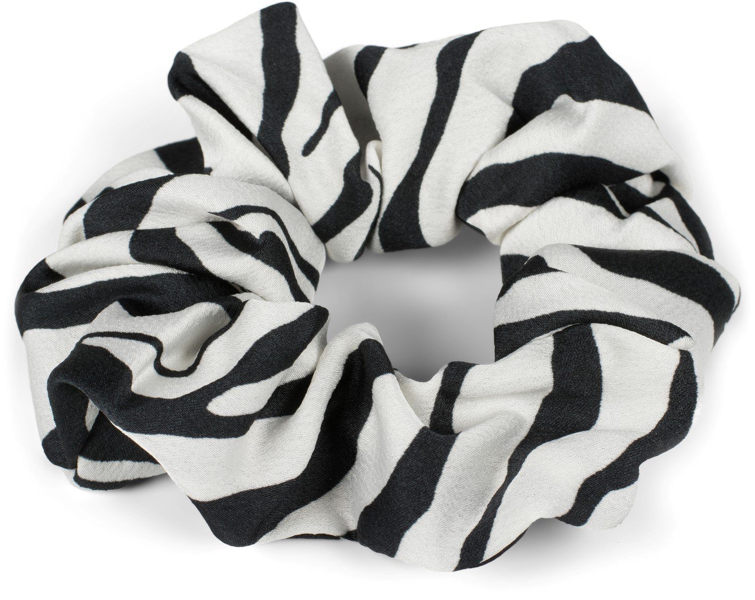 Zebra Zopfhalter, 1-tlg., Muster styleBREAKER Schwarz-Weiß Haargummi Scrunchie