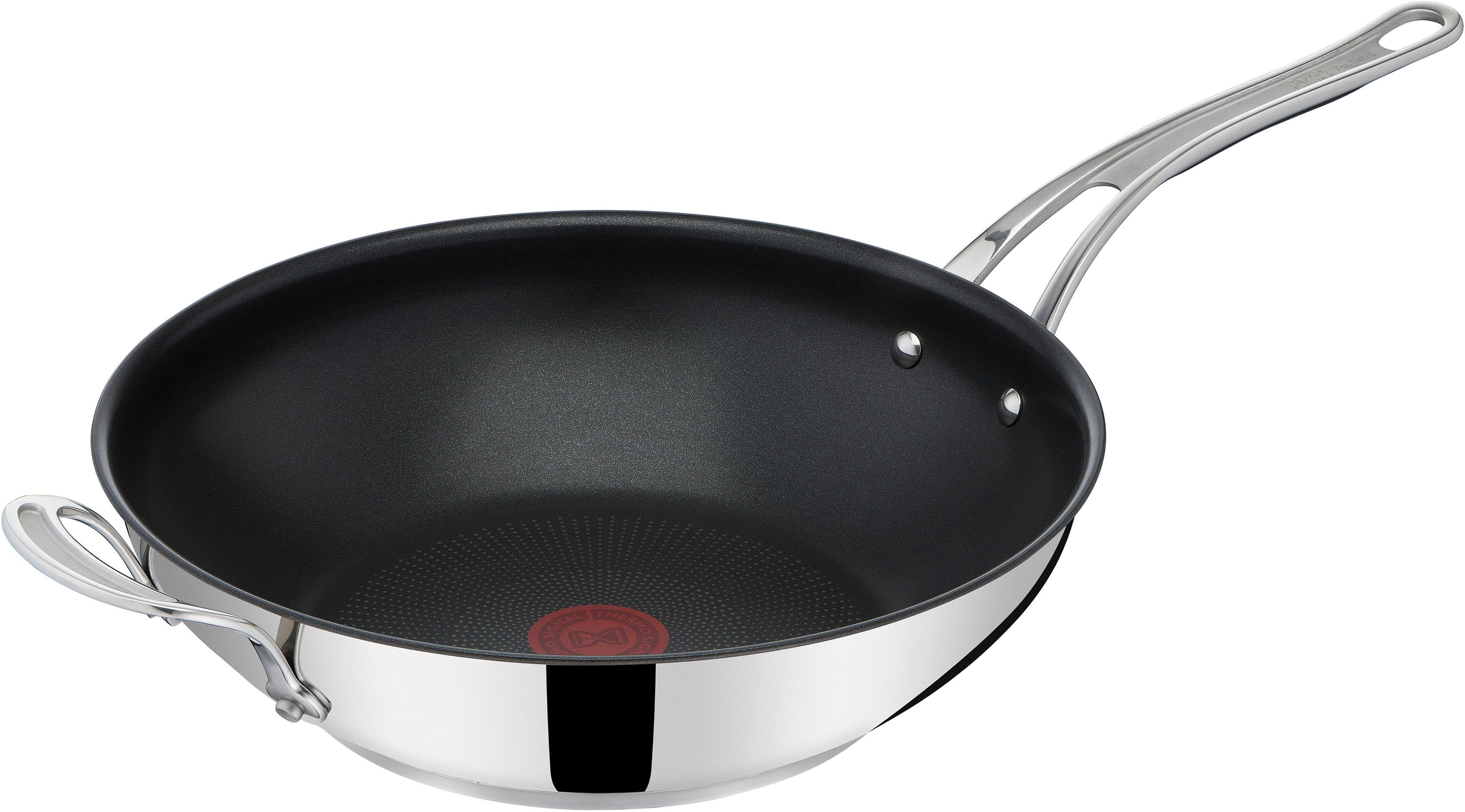 Tefal Wok E30688 Jamie Oliver Cook's Classic, Edelstahl (1-tlg), Edelstahl,Antihaftversiegelung,Thermo-Signal,alle Herdarten,Induktion | Woks