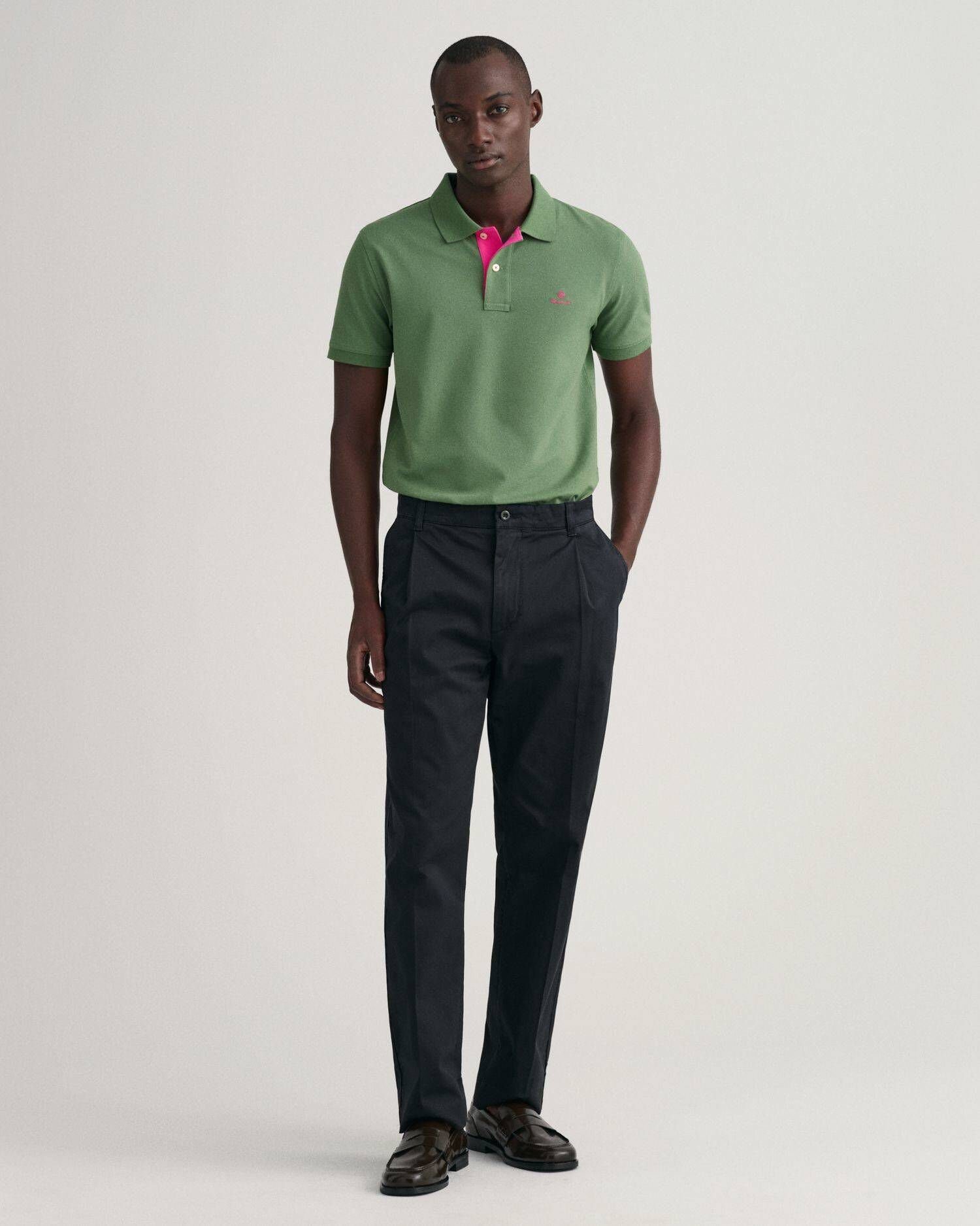 (1-tlg) Poloshirt COLLAR Regular Fit Poloshirt (401) dunkelgrün Herren Gant CONTRAST