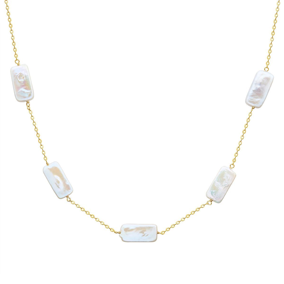 Valero Pearls Perlenkette gelbgold, mit Süßwasser-Zuchtperlen | Perlenketten