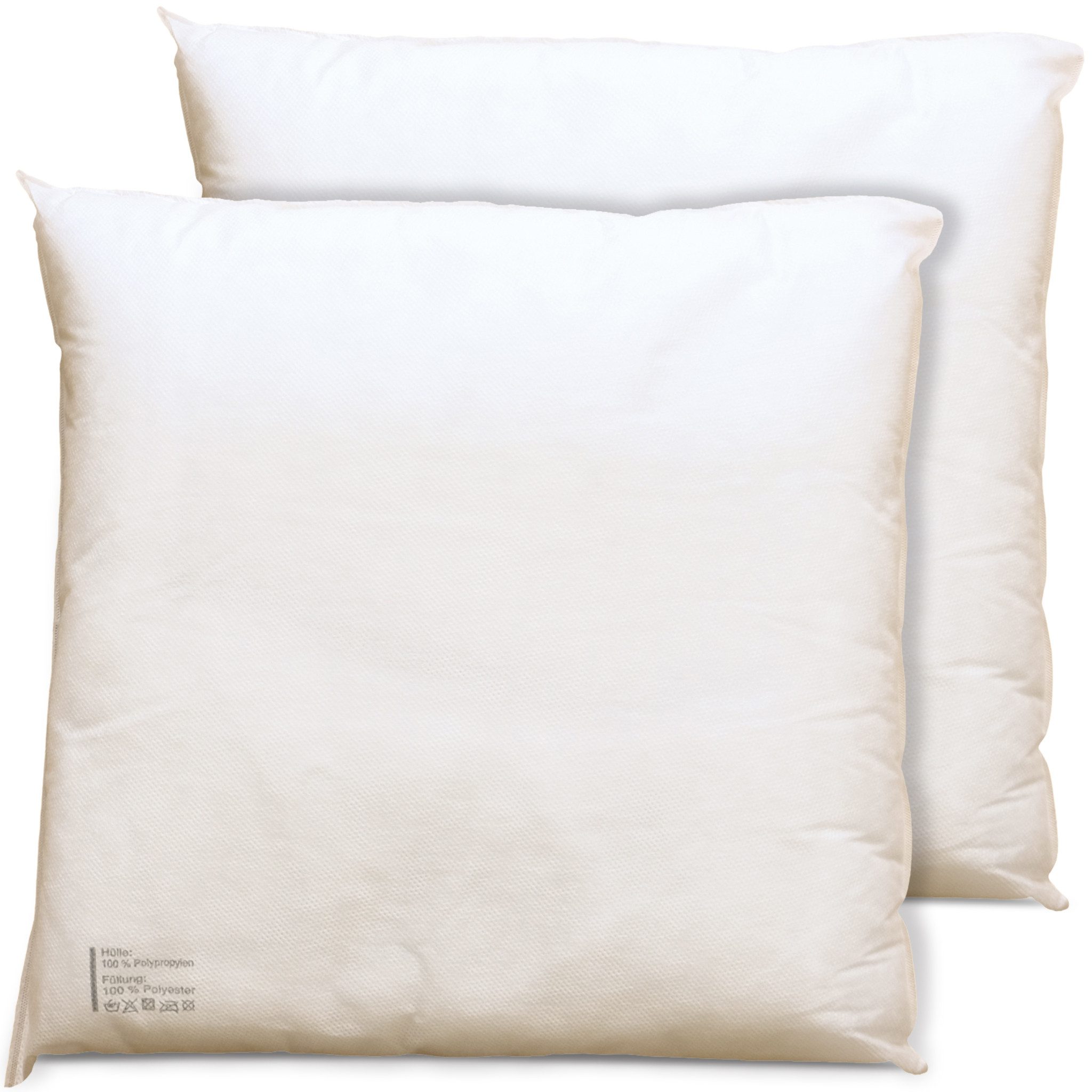 matches21 HOME & HOBBY Kissenbezüge 2er Set Kissenfüllungen 40x40 cm weiche Innenkissen für Dekokissen, (2 Stück), Kisseninlett mit Füllwatte für Zierkissenbezüge