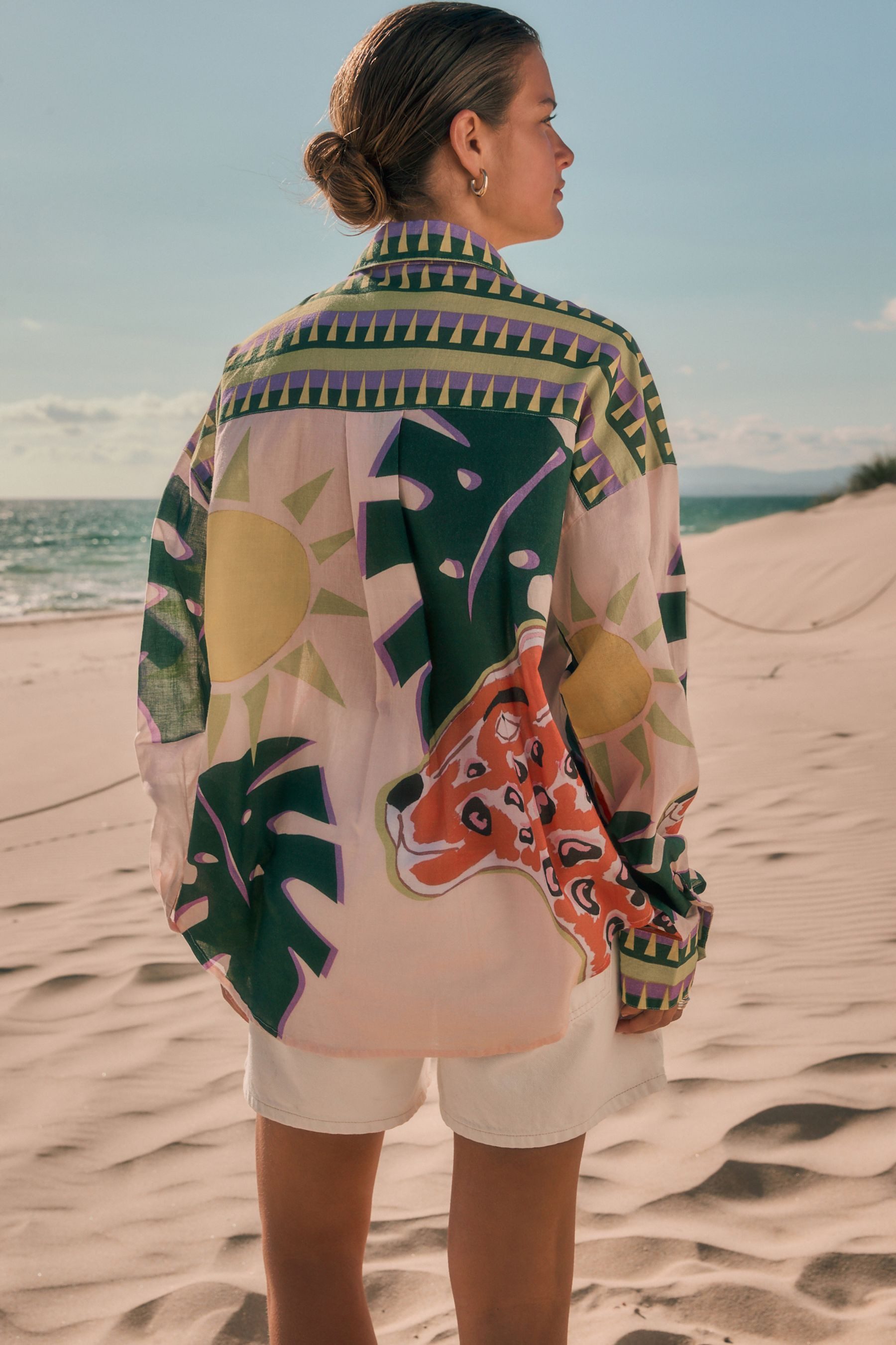 Next Langarmhemd Leichte Strandbluse aus 100 % Baumwolle (1-tlg) günstig online kaufen