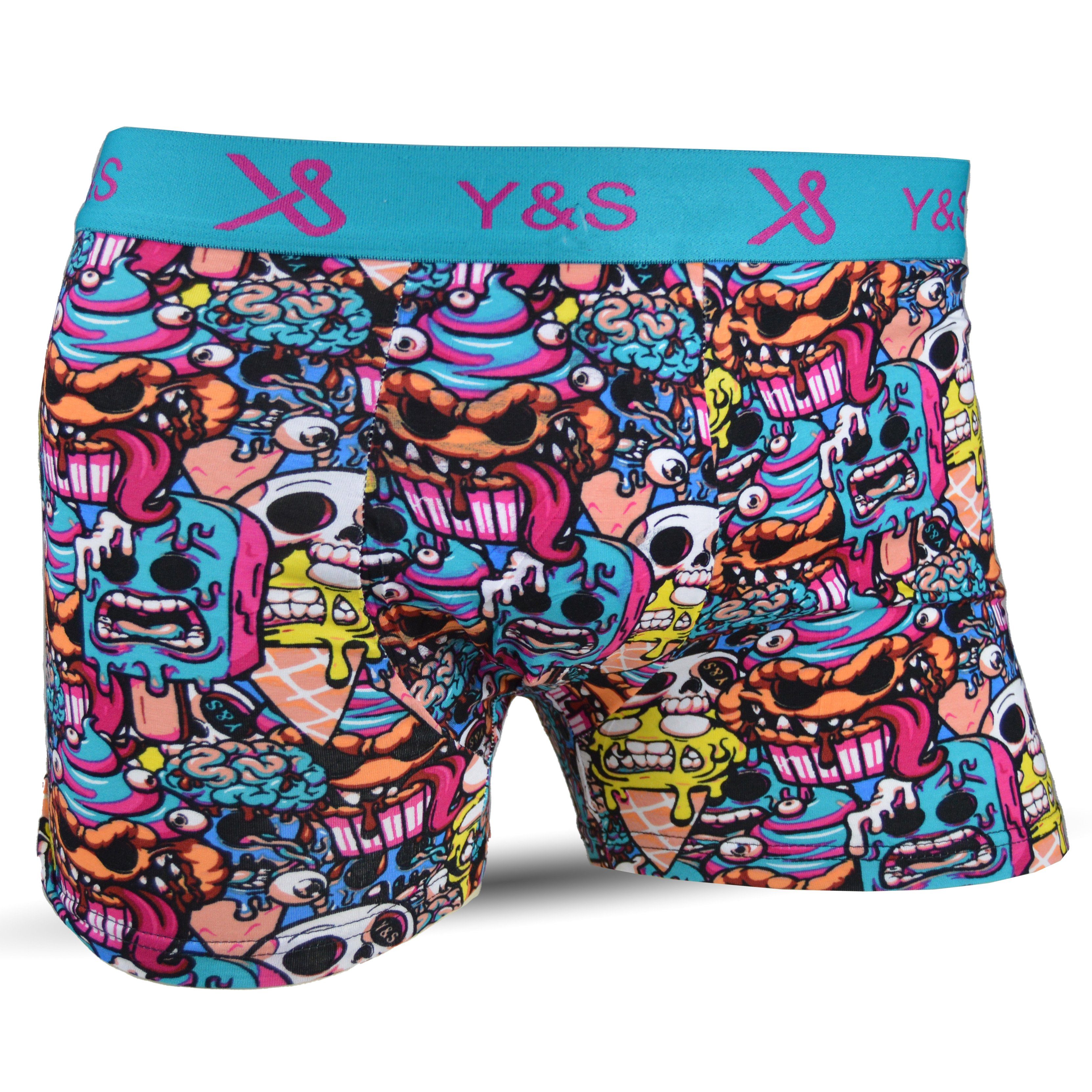 Socked Boxershorts bunte Unterhosen (4-St) bunte, lustige, farbige Retroshorts
