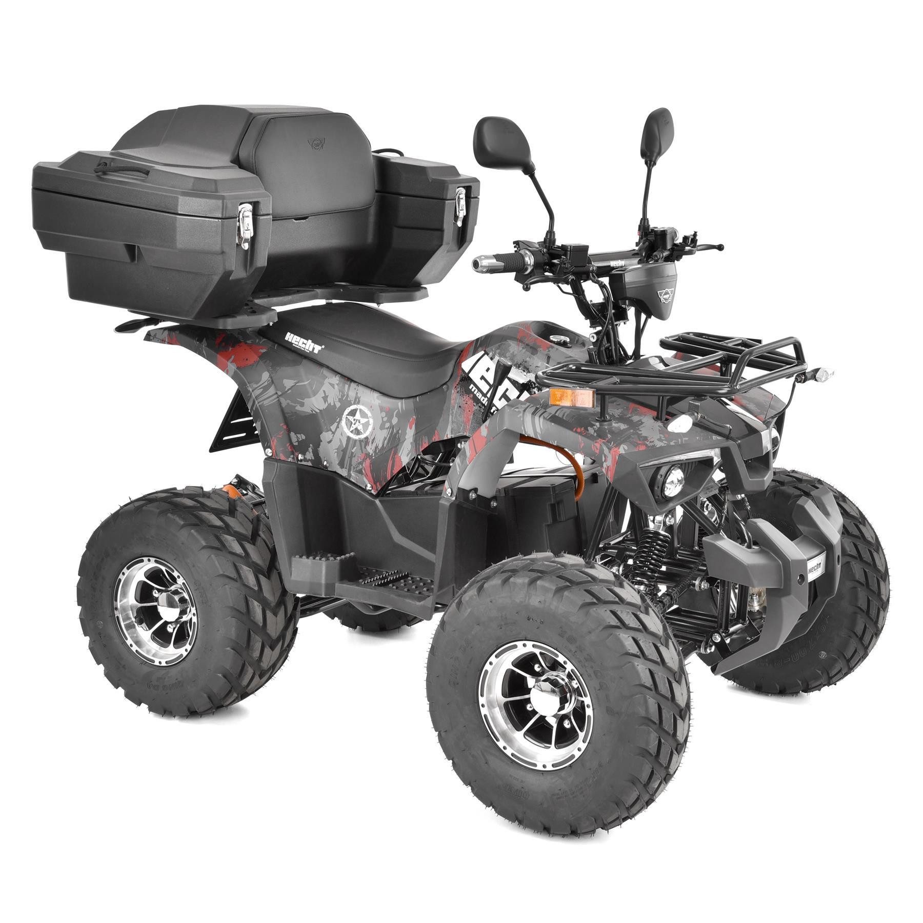 Hecht E-Quad 56199 mit Straßenzulassung, 1200 W, 45 km/h, Anhängerkupplung & Koffer, 72V/20Ah Akku