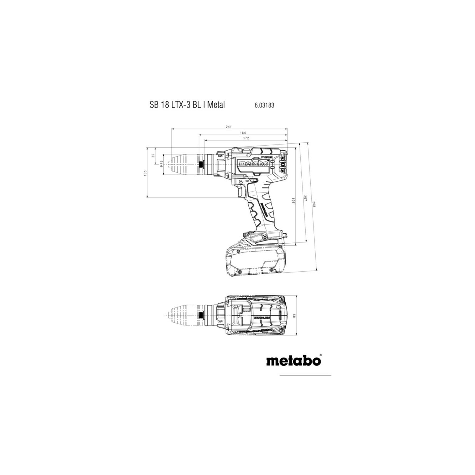 metabo Metabo Akku-3-Gang-Schlagbohrschrauber SB 18 LTX-3 BL I Metal metaBOX Akkupacks