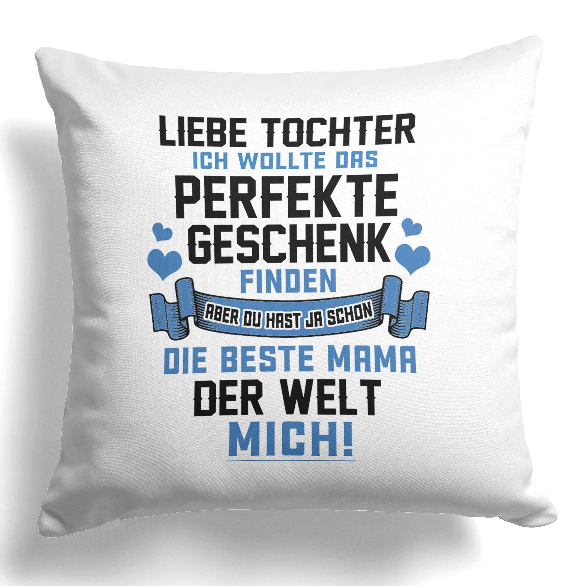 22Feels Dekokissen Tochter Geschenk v. Mama 18. Geburtstag Weihnachten Abitur Mädchen, Deko mit Persönlichkeit