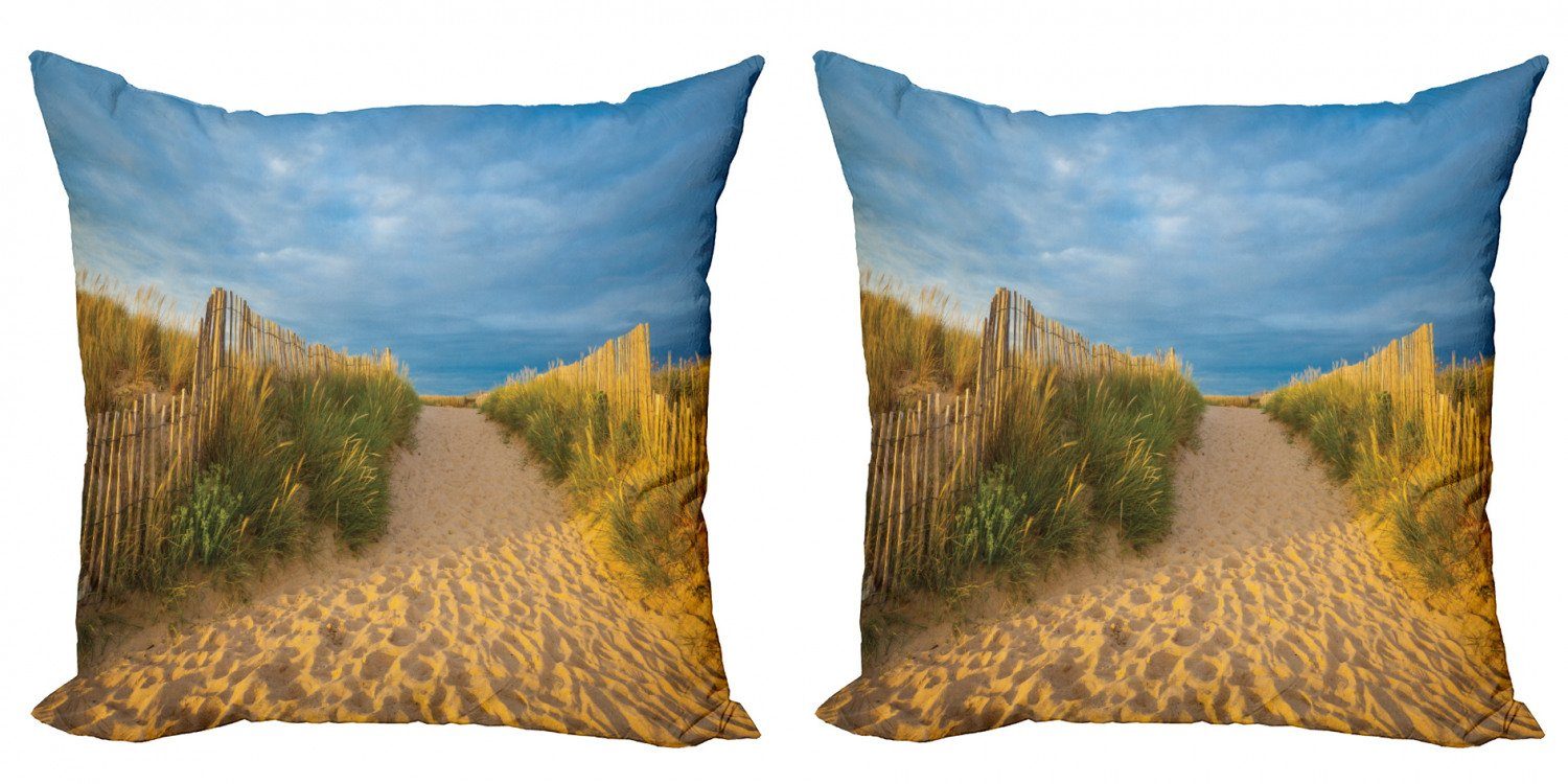 Kissenbezüge Modern Accent Doppelseitiger Digitaldruck, Abakuhaus (2 Stück), Strand Pathway Sandy Beach Bushes