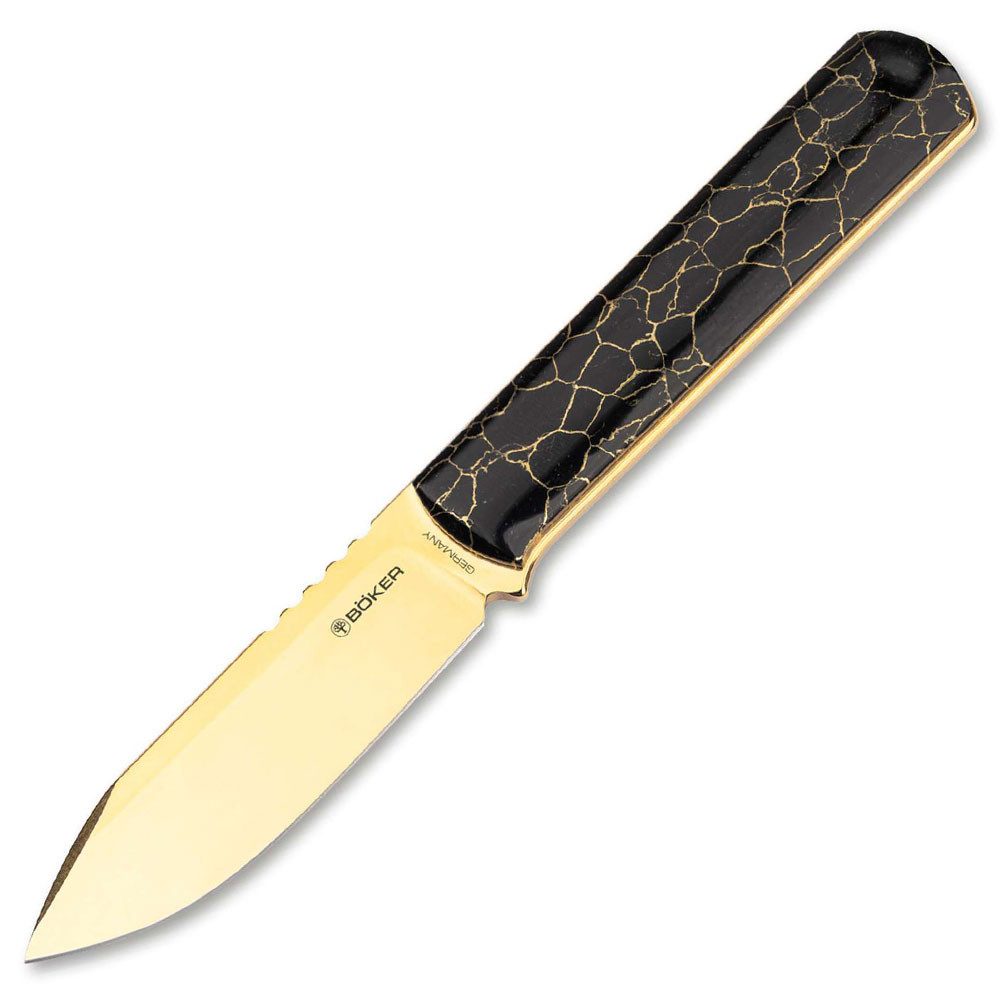 Böker Manufaktur Solingen Taschenmesser BFF Packlite TruStone - Gold exklusives Taschenmesser