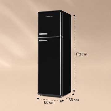 Klarstein Kühl-/Gefrierkombination CO2- Monroe 250B 10032239A, 172 cm hoch, 55 cm breit, Kühlschrank mit Gefrierfach Kühl Gefrierkombination freistehend Retro