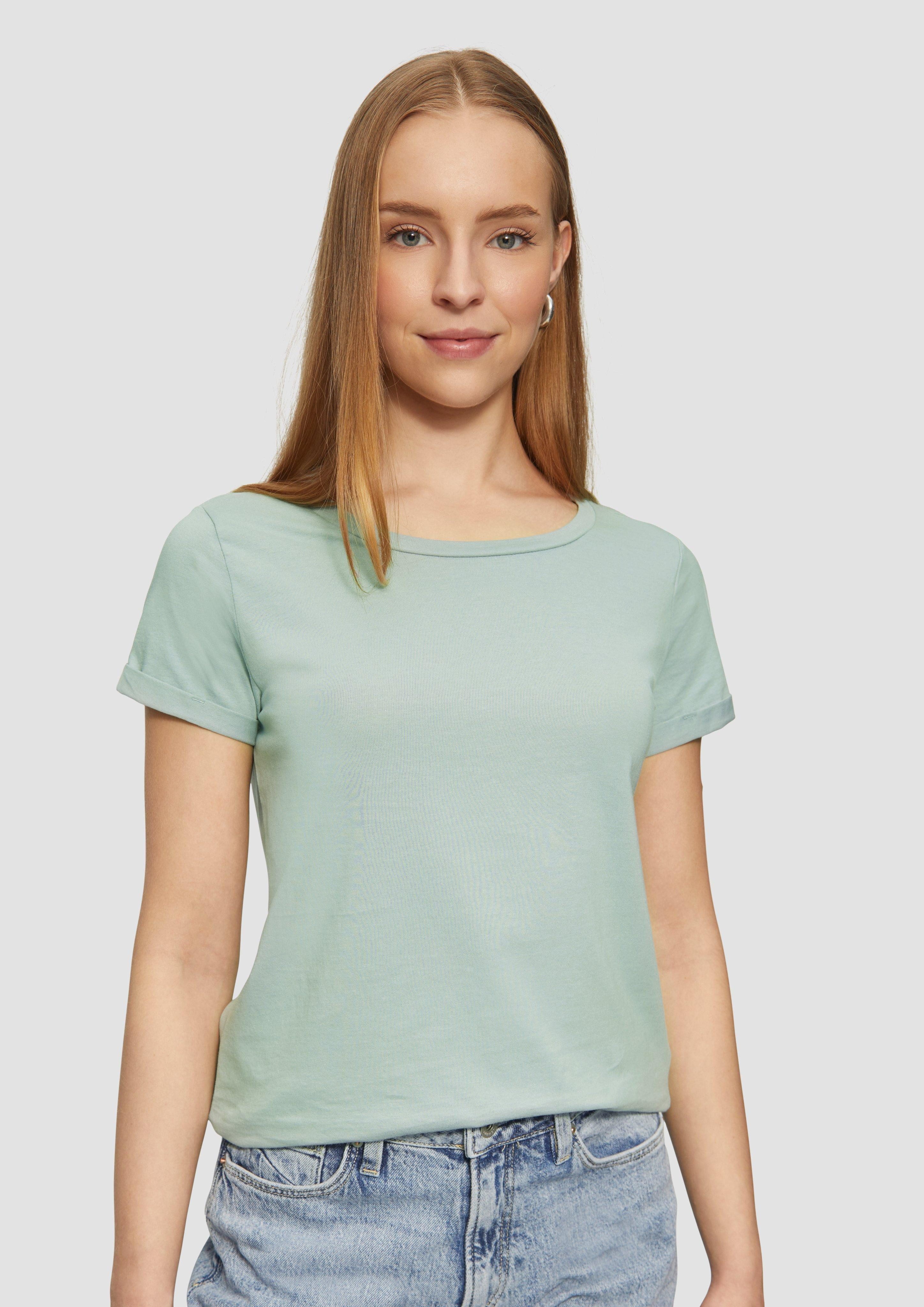 QS Kurzarmshirt Jerseyshirt mit Crew Neck günstig online kaufen