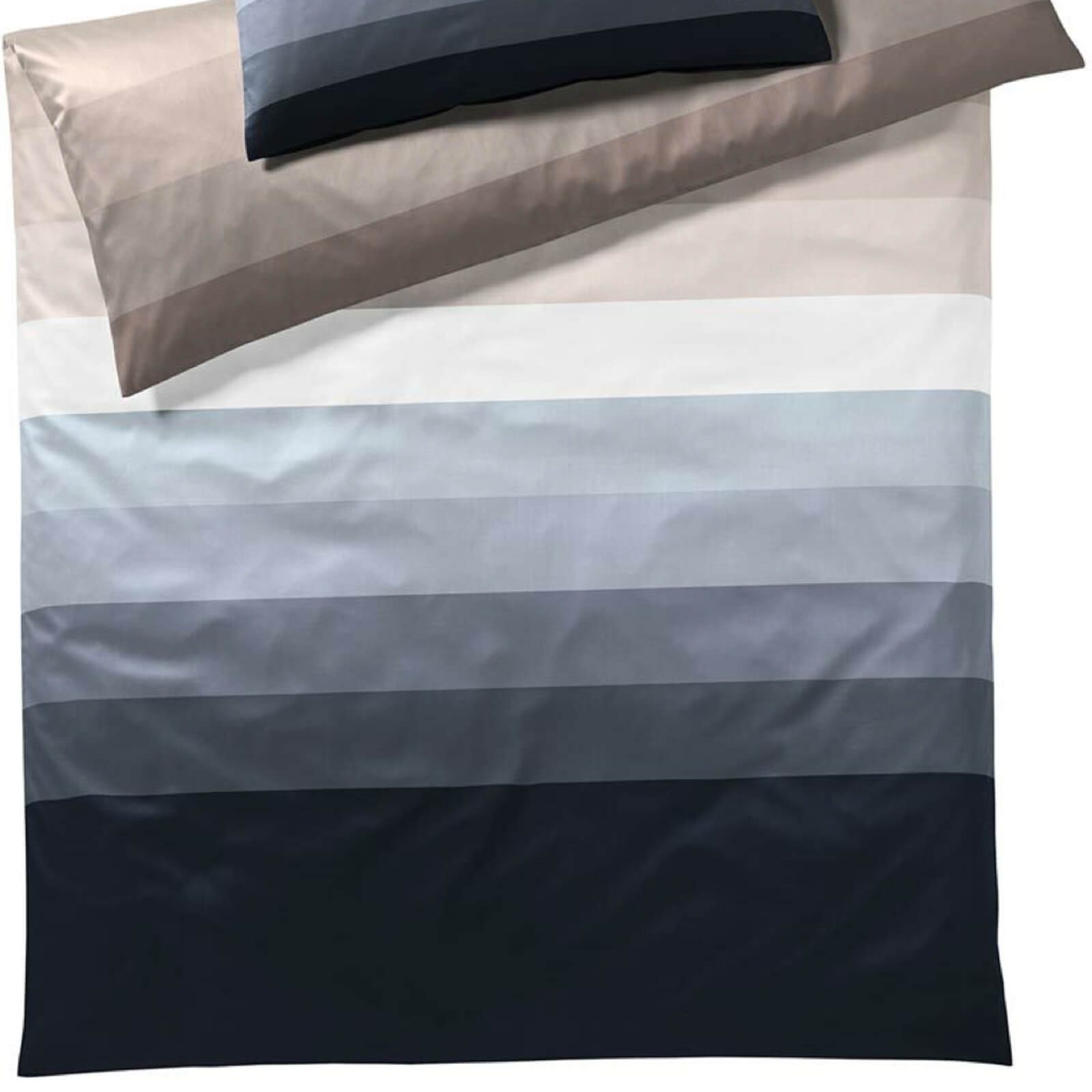 JOOP! Bettwäsche Horizon 4100 9 Stone Shades, Mako-Satin, 2 teilig, Querstreifen, Farbverlauf, Gestreift