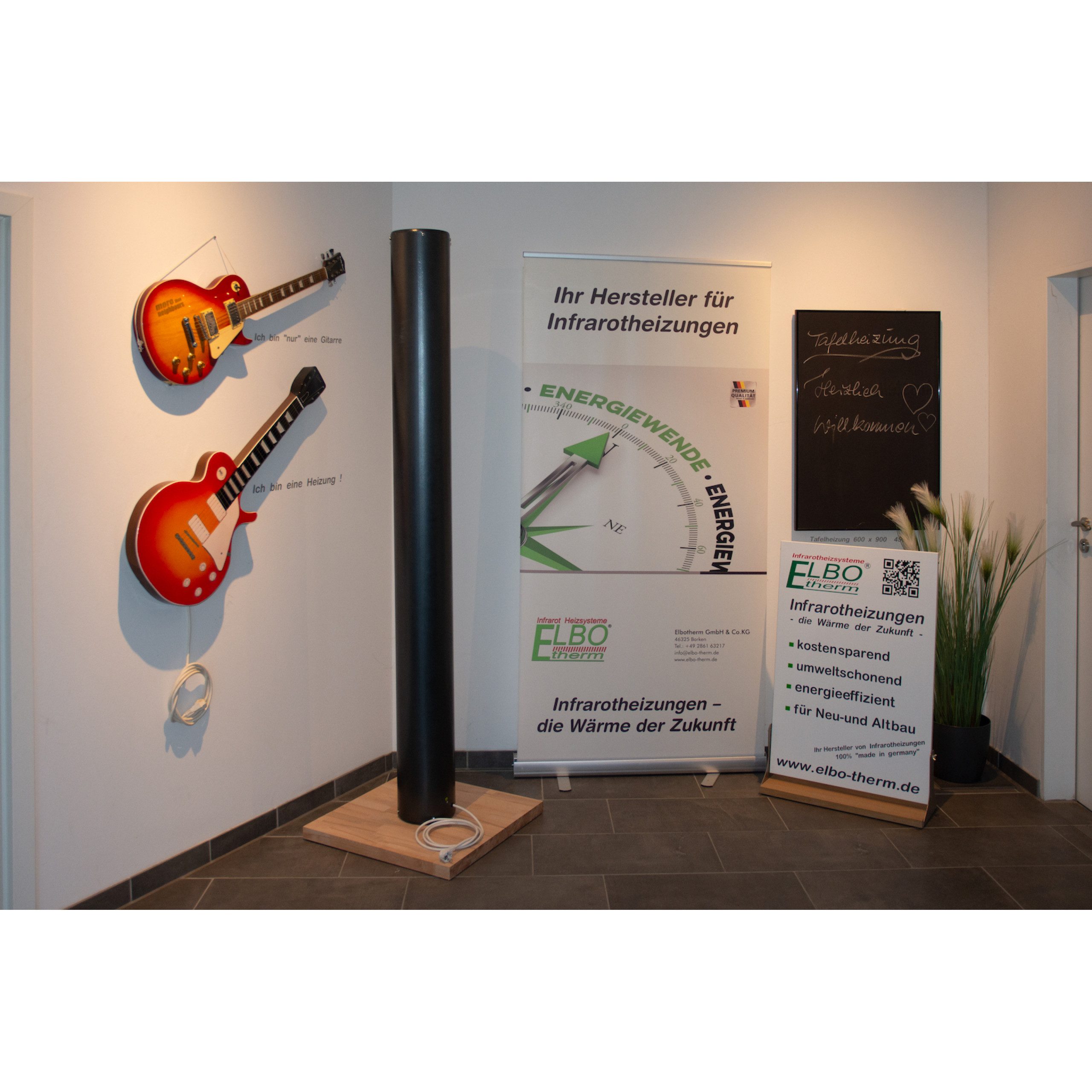 Elbo-Therm Infrarotheizung Elbo-Therm Heizsäule 1200 Watt Infrarotheizung Standheizung 360 Grad