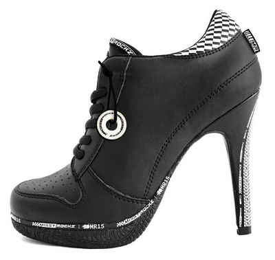 Missy Rockz TIRE ROCKZ black / white High-Heel-Stiefelette Absatzhöhe: 10,5 cm
