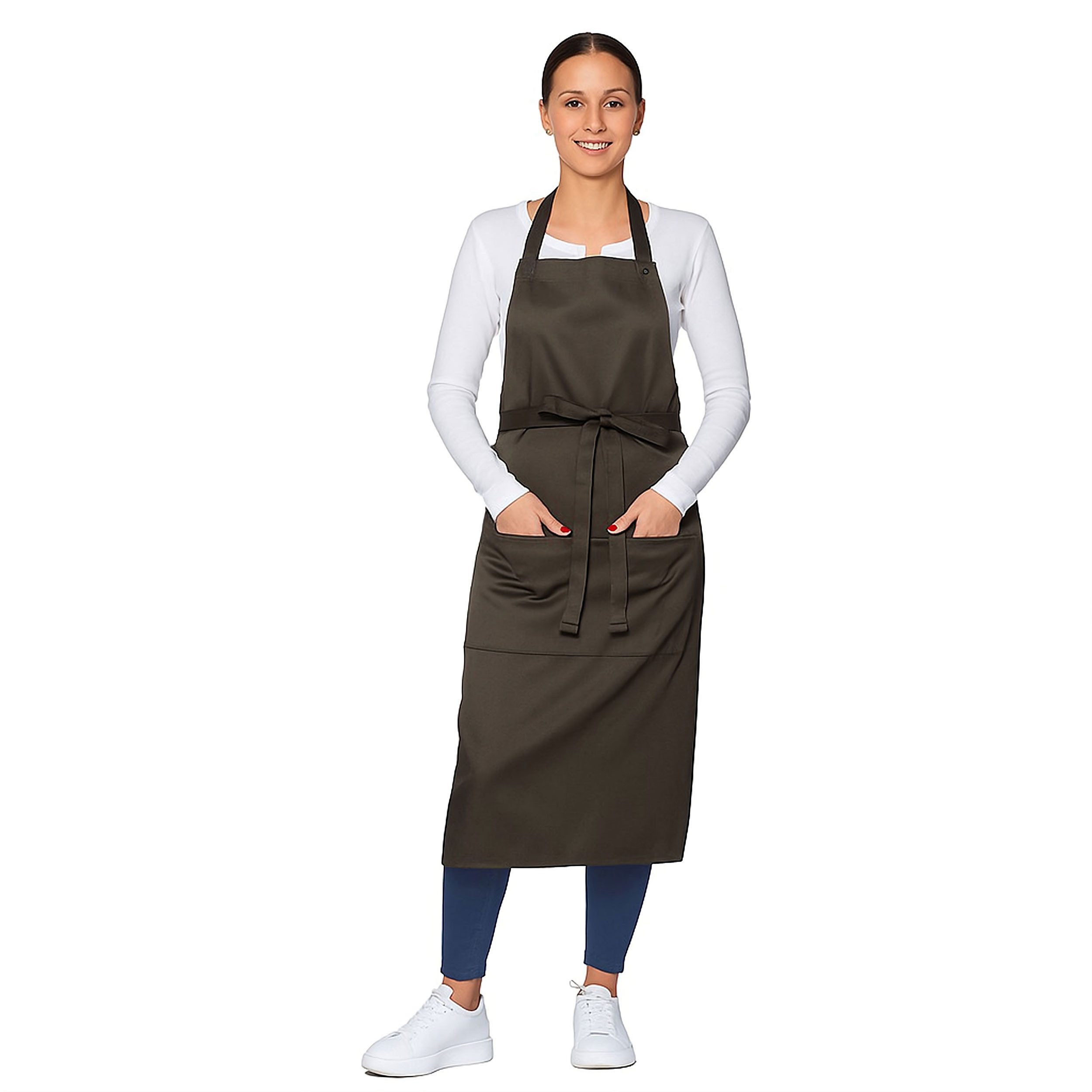 ZOLLNER Kochschürze, 75 x 100 cm, 100% Baumwolle, verstellbaren Nackenband