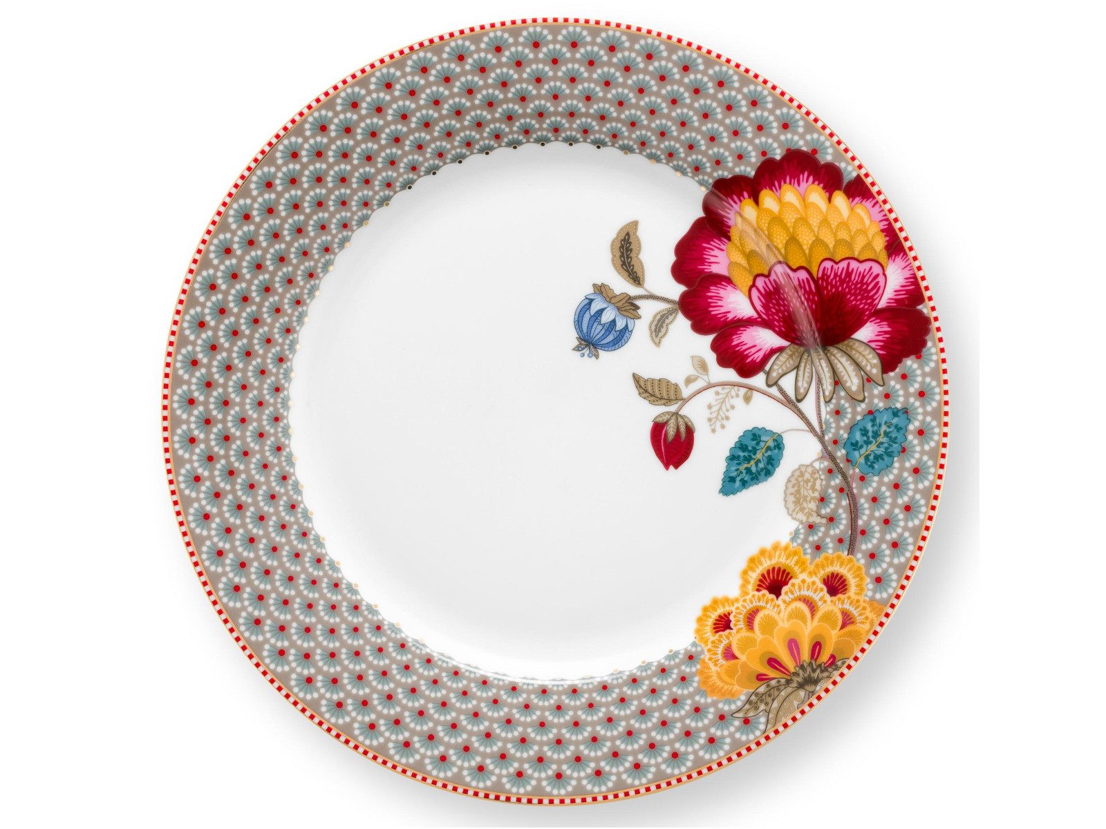 PiP Studio Speiseteller Blooming Tales Khaki Speiseteller 26,5cm