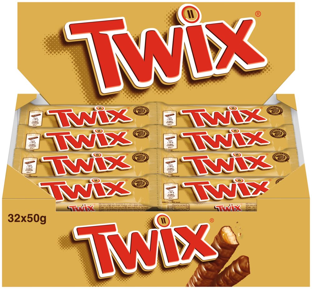 Twix Süßigkeit TWIX Doppelriegel 2x32x50g
