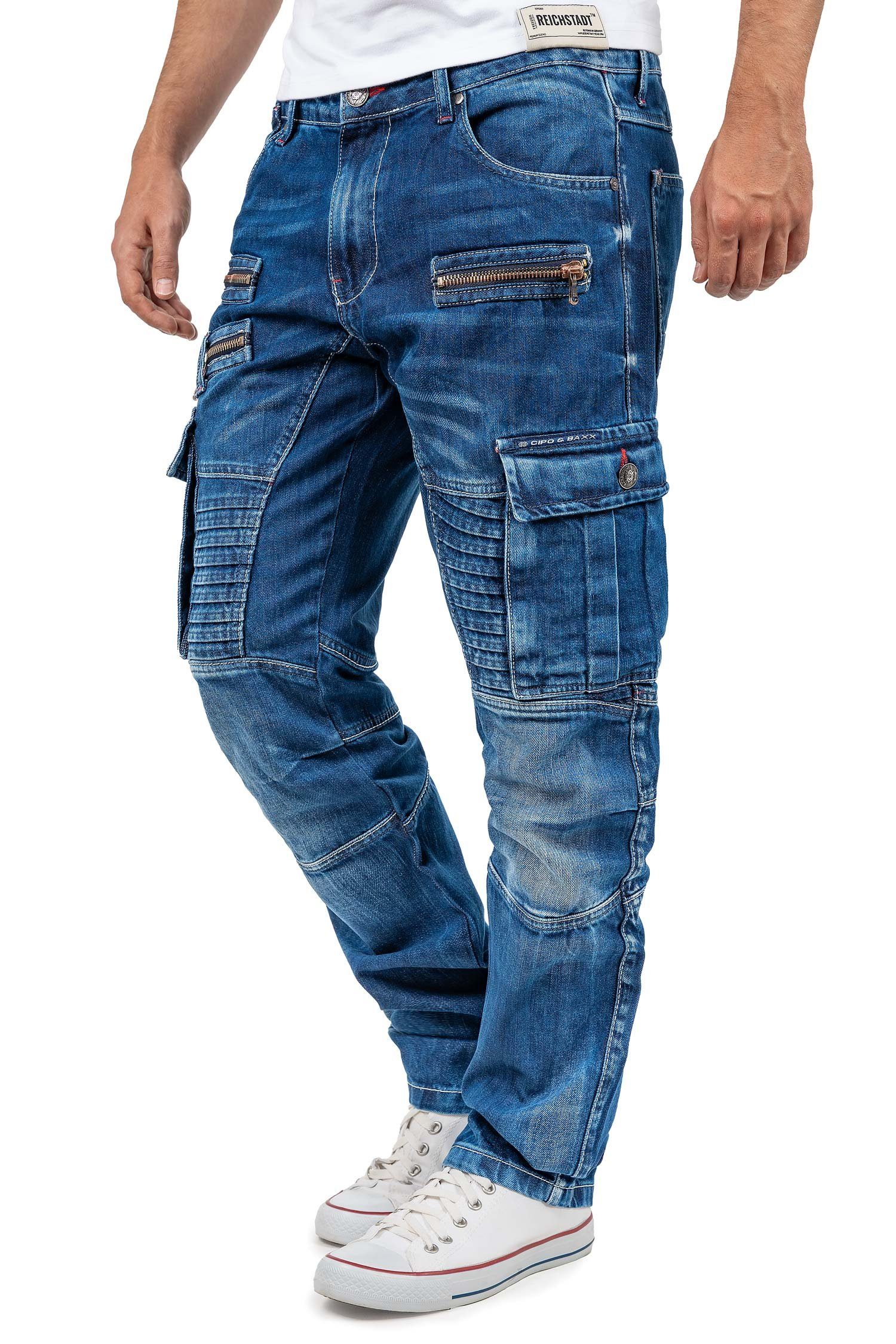 Cipo & Baxx Bikerjeans Biker Hose BA-CD798 im Cargo-Style mit 5-Pocket-Styl günstig online kaufen
