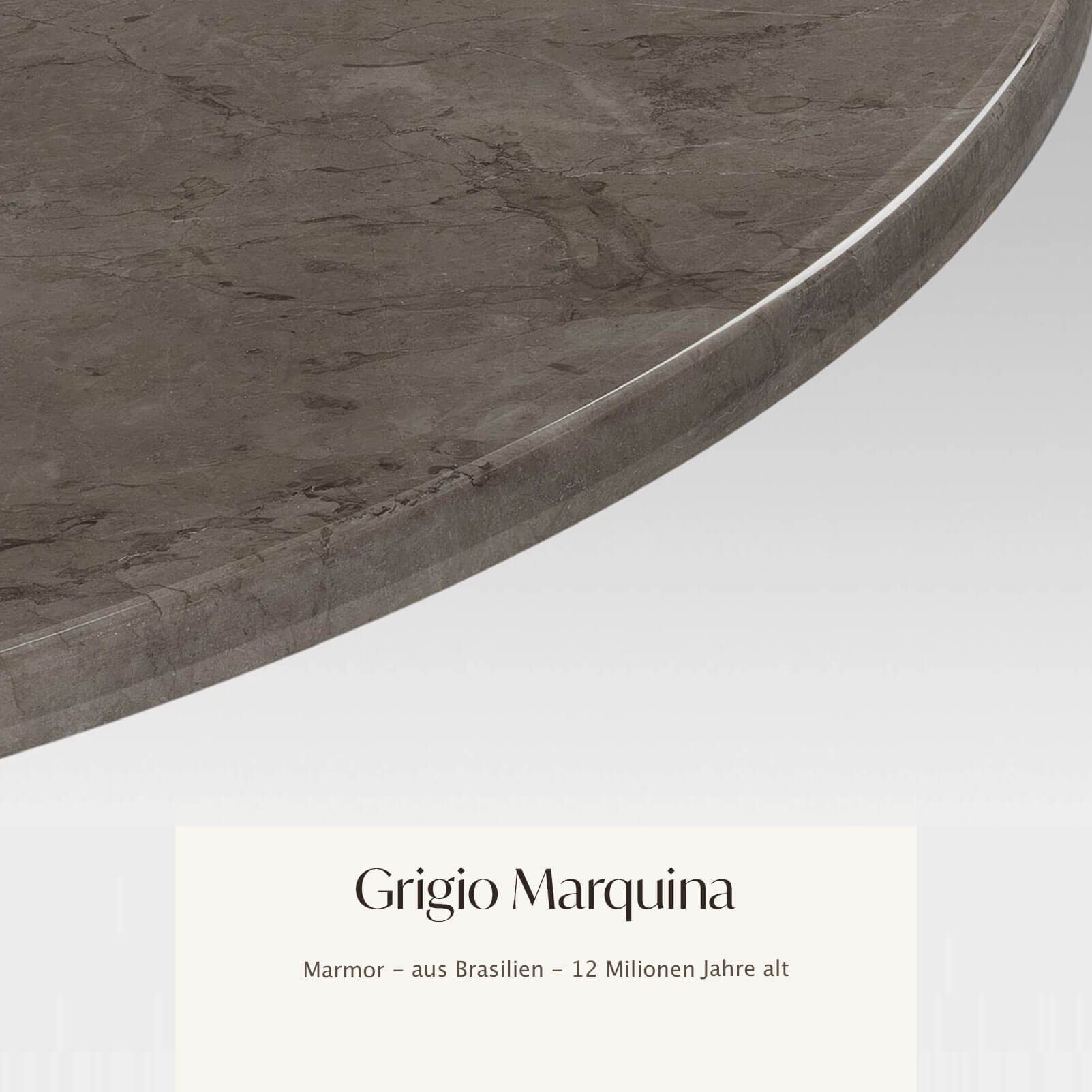 RUND MAGNA Ø50cm eckig, Marquina Grigio - MARMOR, Atelier Tischplatte ECHTER echter TISCHPLATTE Tischplatte Ø100cm Marmor,