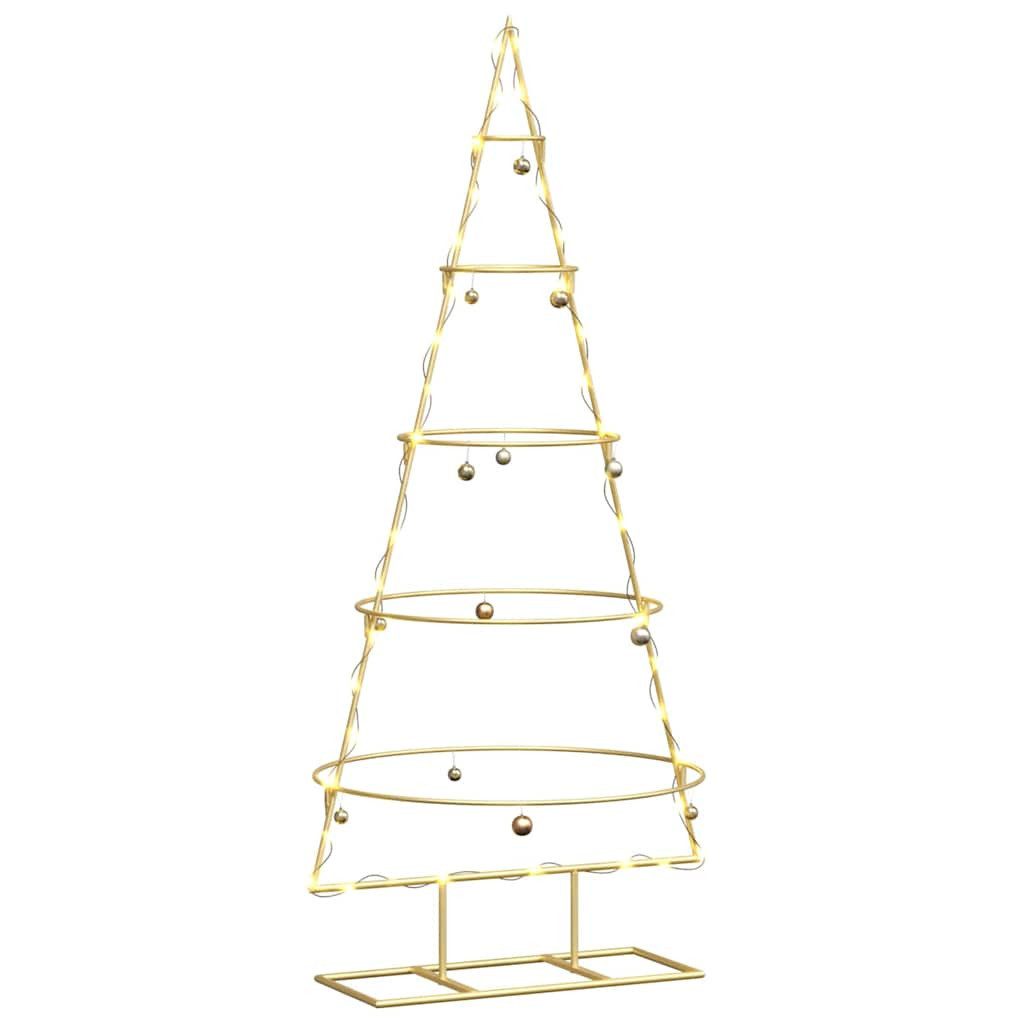 vidaXL Künstlicher Weihnachtsbaum Metall-Weihnachtsbaum mit Ständer KUOPIO 124.5 cm Stahl Gold – Bild 3 von 5