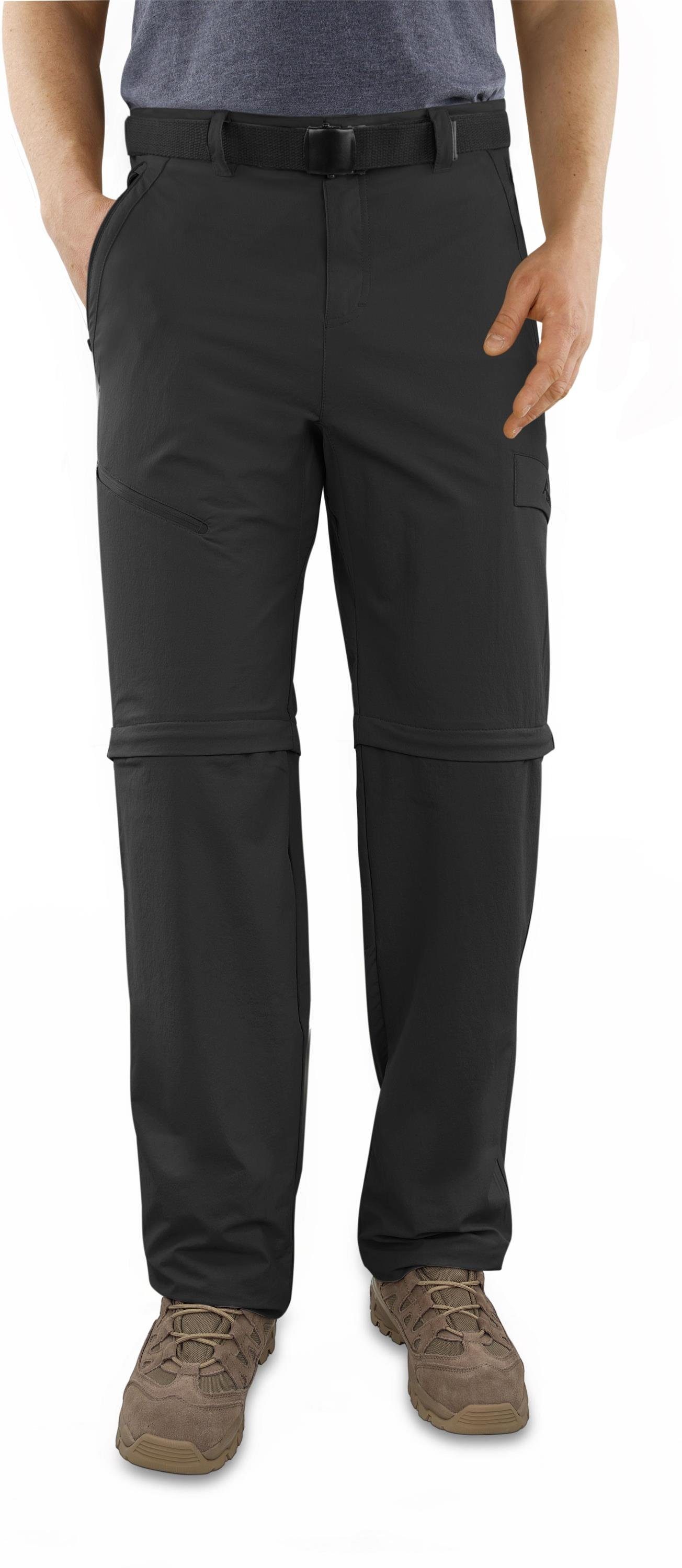 normani Zip-off-Hose Herren 2-in-1 Softshellhose Daventry Wanderhose Outdoorhose 50+ Sonnenschutzfaktor Sommerhose Schwarz mit Zip-Off