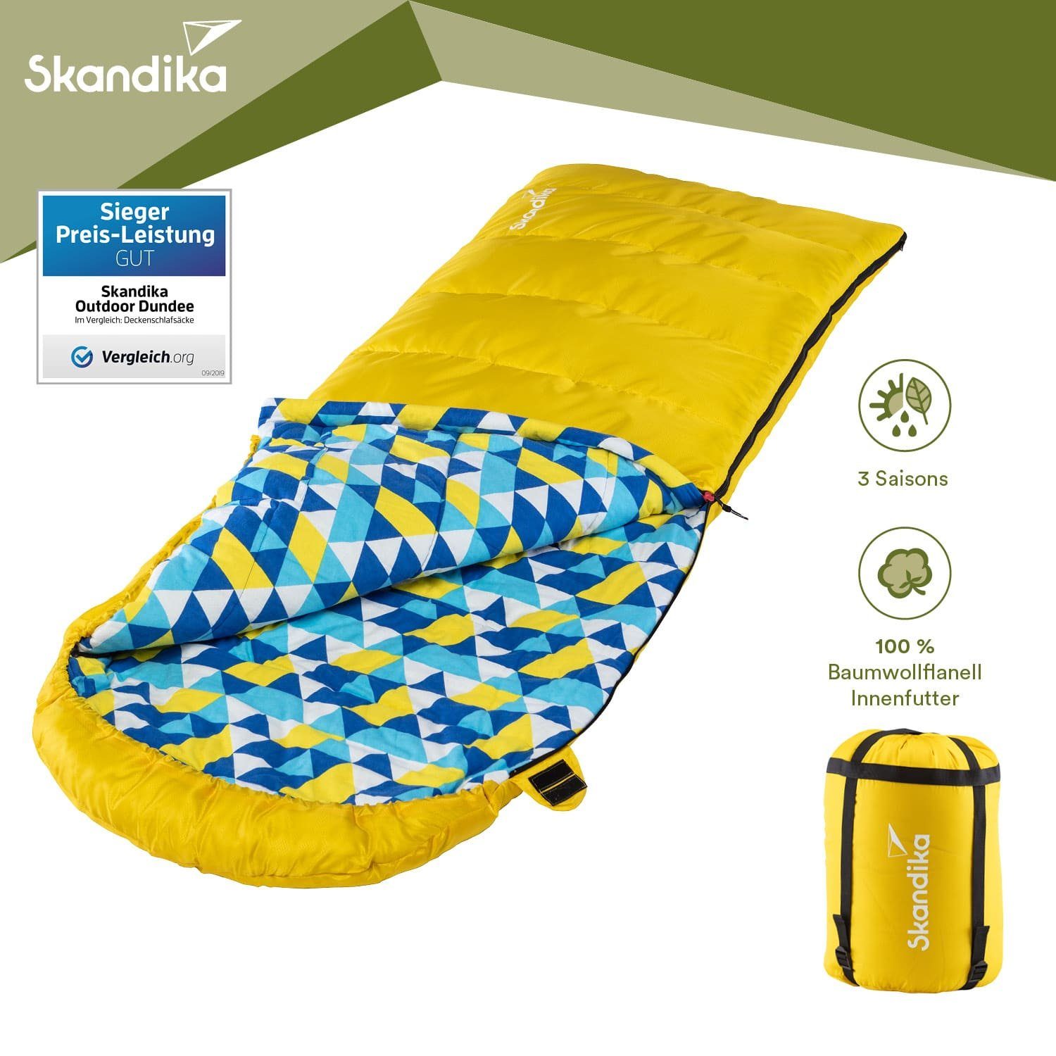 Skandika Deckenschlafsack Dundee Flanell, Reißverschluss links/rechts, günstig online kaufen