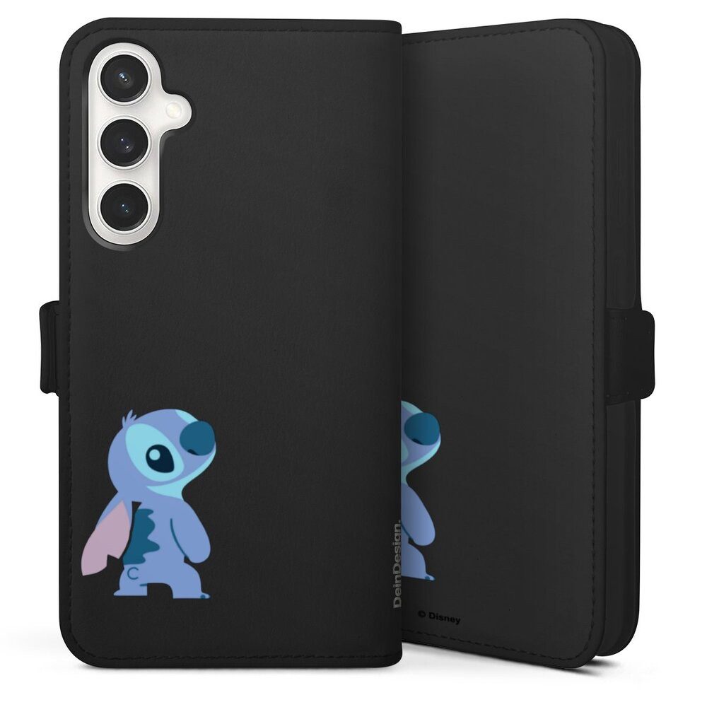 DeinDesign Handyhülle Lilo & Stitch Fanartikel Disney Stitch Smiling, Samsung Galaxy S24 FE 5G Hülle Handy Flip Case Wallet Cover