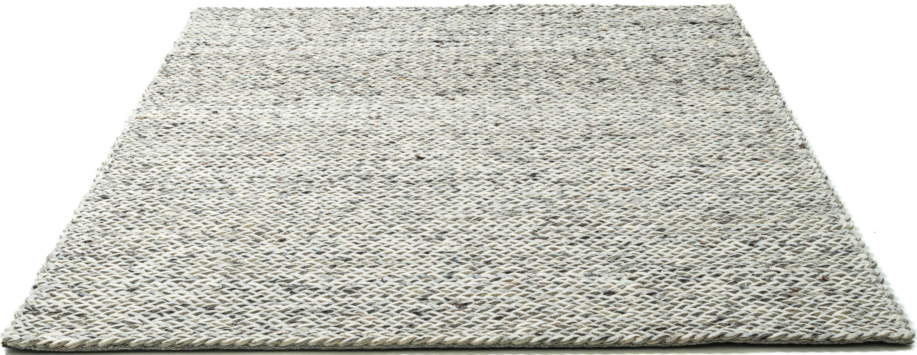 THEKO Wollteppich Arlberg, rechteckig, Höhe: 23 mm, reine Wolle, Strickoptik, ideal im Wohnzimmer & Schlafzimmer