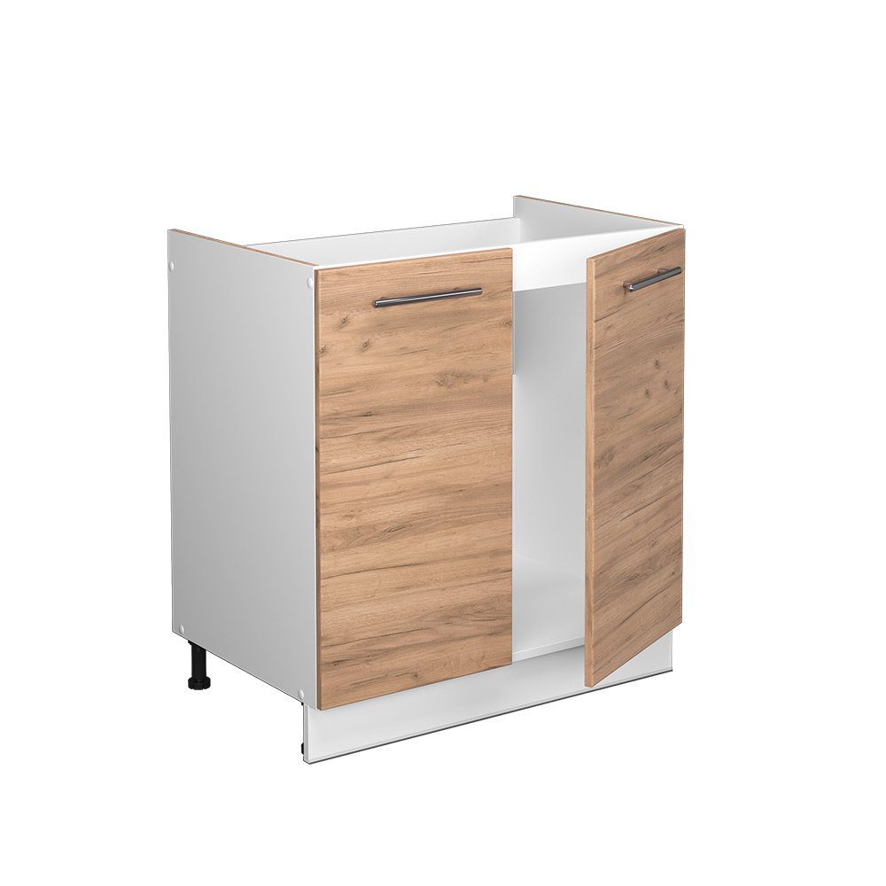 Vicco Unterschrank Fame-Line, Goldkraft Eiche/Weiß, 80 cm ohne Arbeitsplatte (1-St) – Bild 5 von 5