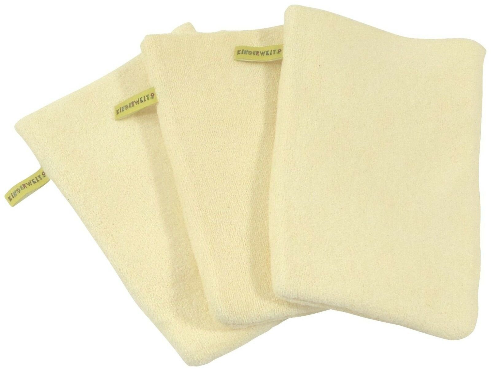 KiNDERWELT Baby Kinder Waschhandschuh Waschhandschuh gelb flauschig x (3-tlg), 3 anschmiegsam,