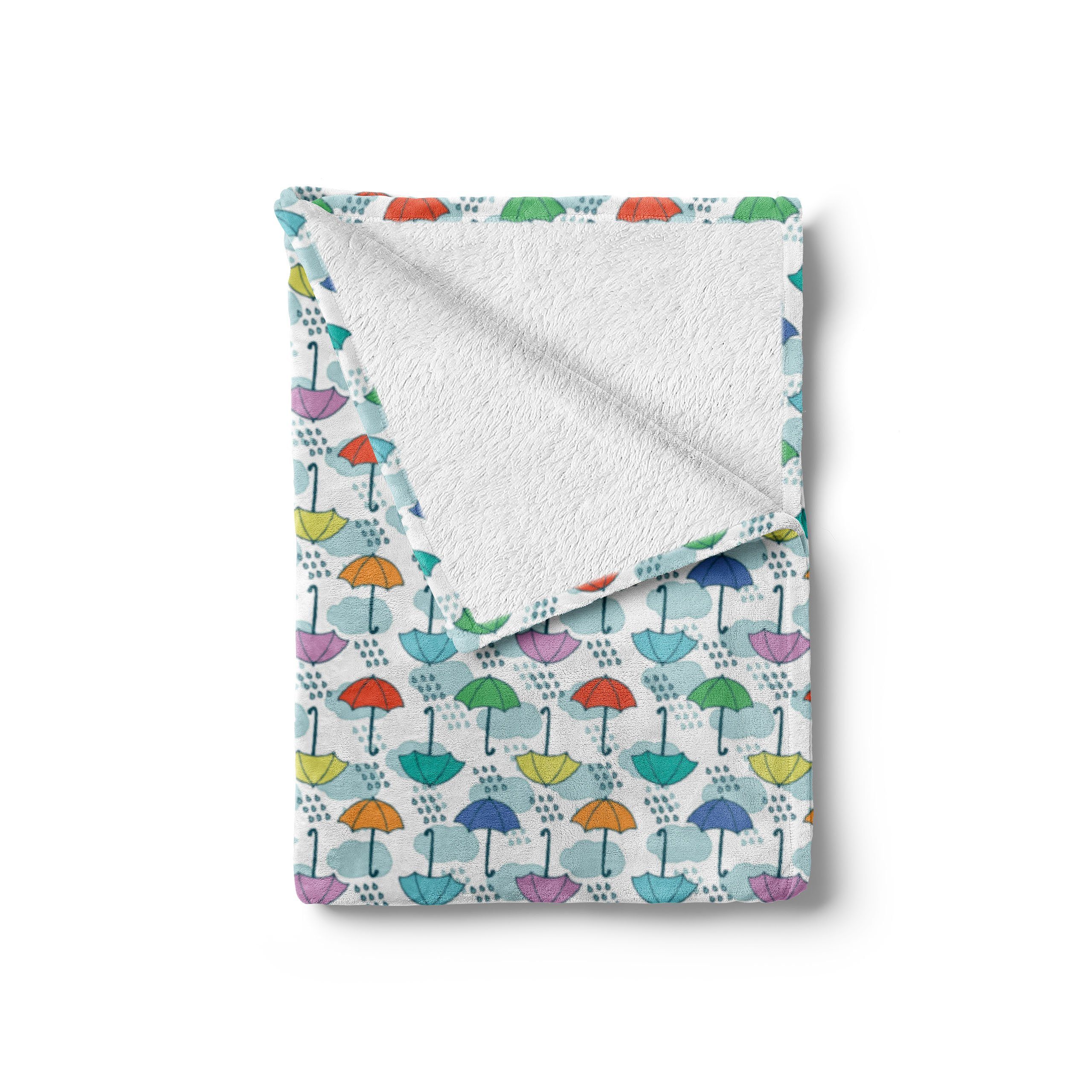 Wohndecke Gemütlicher Plüsch für im und Regenschirm den Außenbereich, Abakuhaus, Regen Sonnenschirm-Muster Innen