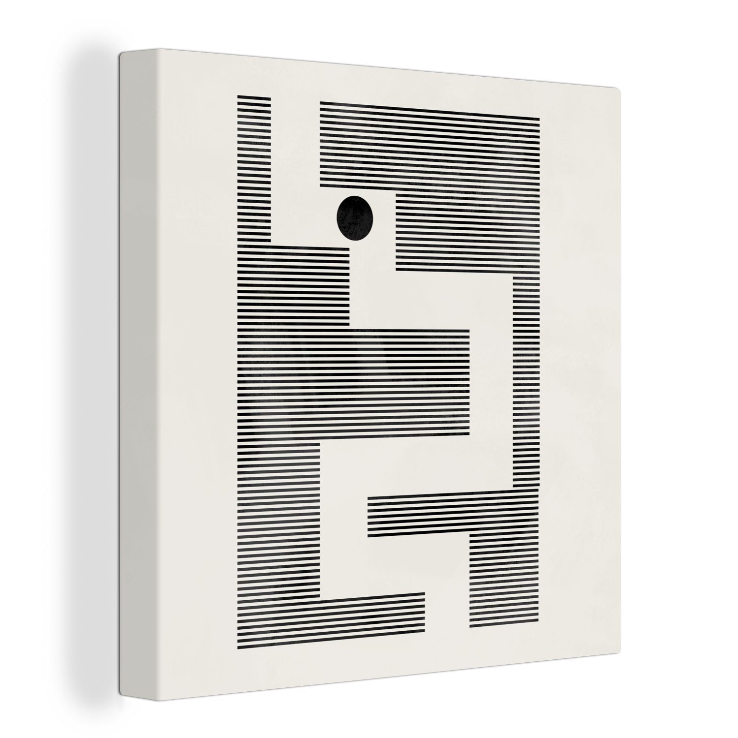 OneMillionCanvasses® Leinwandbild Labyrinth - Wohnzimmer Abstrakt Bilder - Leinwand Minimalismus, St), für Schlafzimmer (1