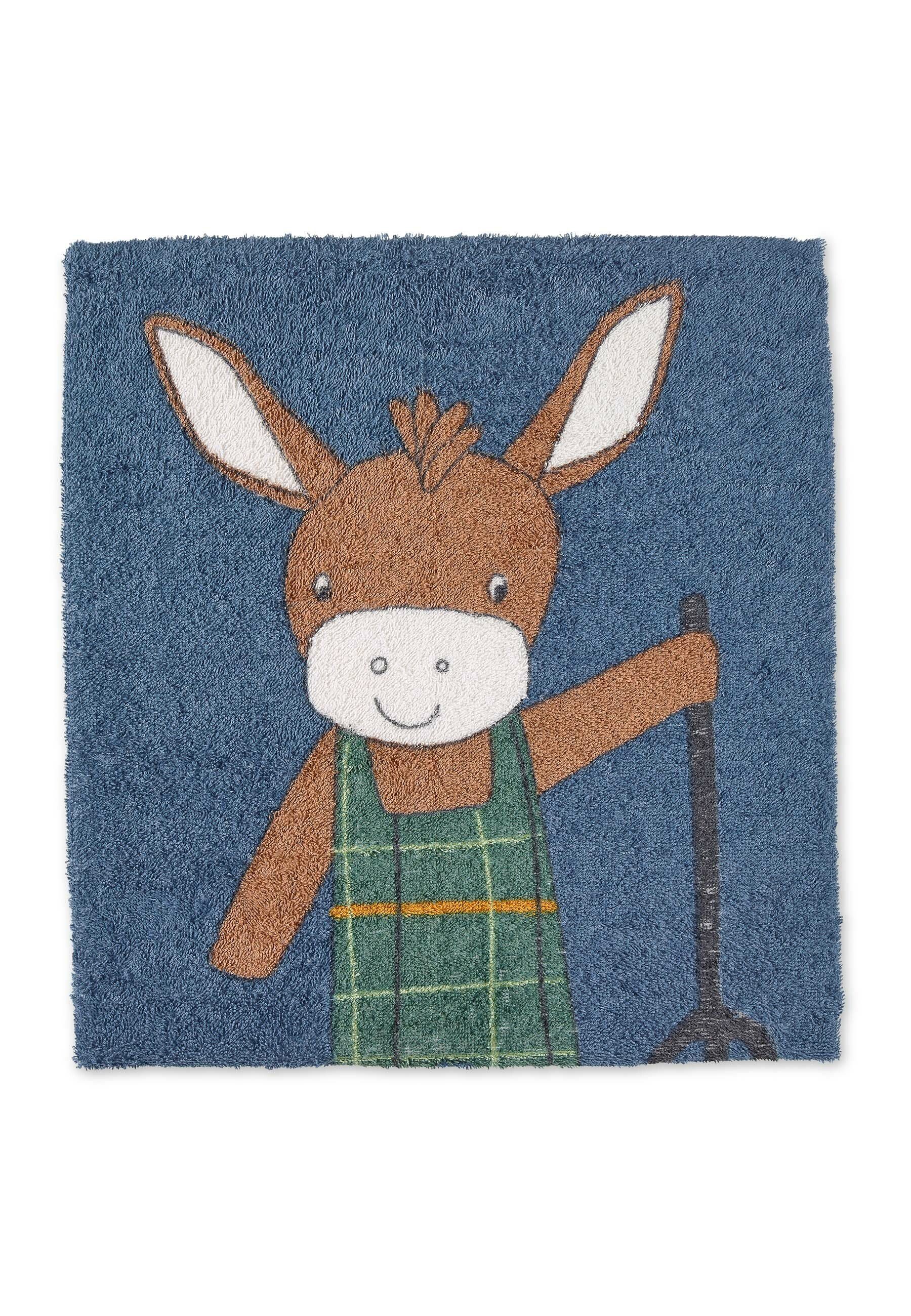 Sterntaler® Банні рушники Badetuch 100 x 100 cm Emmilius, 100 % Baumwolle (1-St), Handtuch zum Baden - Badetuch 100x100 Esel Emmilius in Mittelblau - Kuscheliges Badetuch in Mittelblau mit weichem Frottee - Handtuch Kinder mit appliziertem Stickmotiv Esel