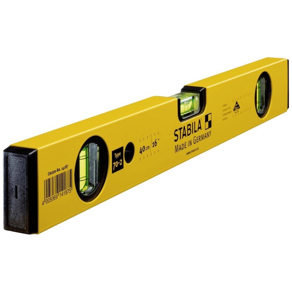 Stabila Wasserwaage Wasserwaageleichtes Alu-Profil, 1 Horizontal-Libelle, 2 14187
