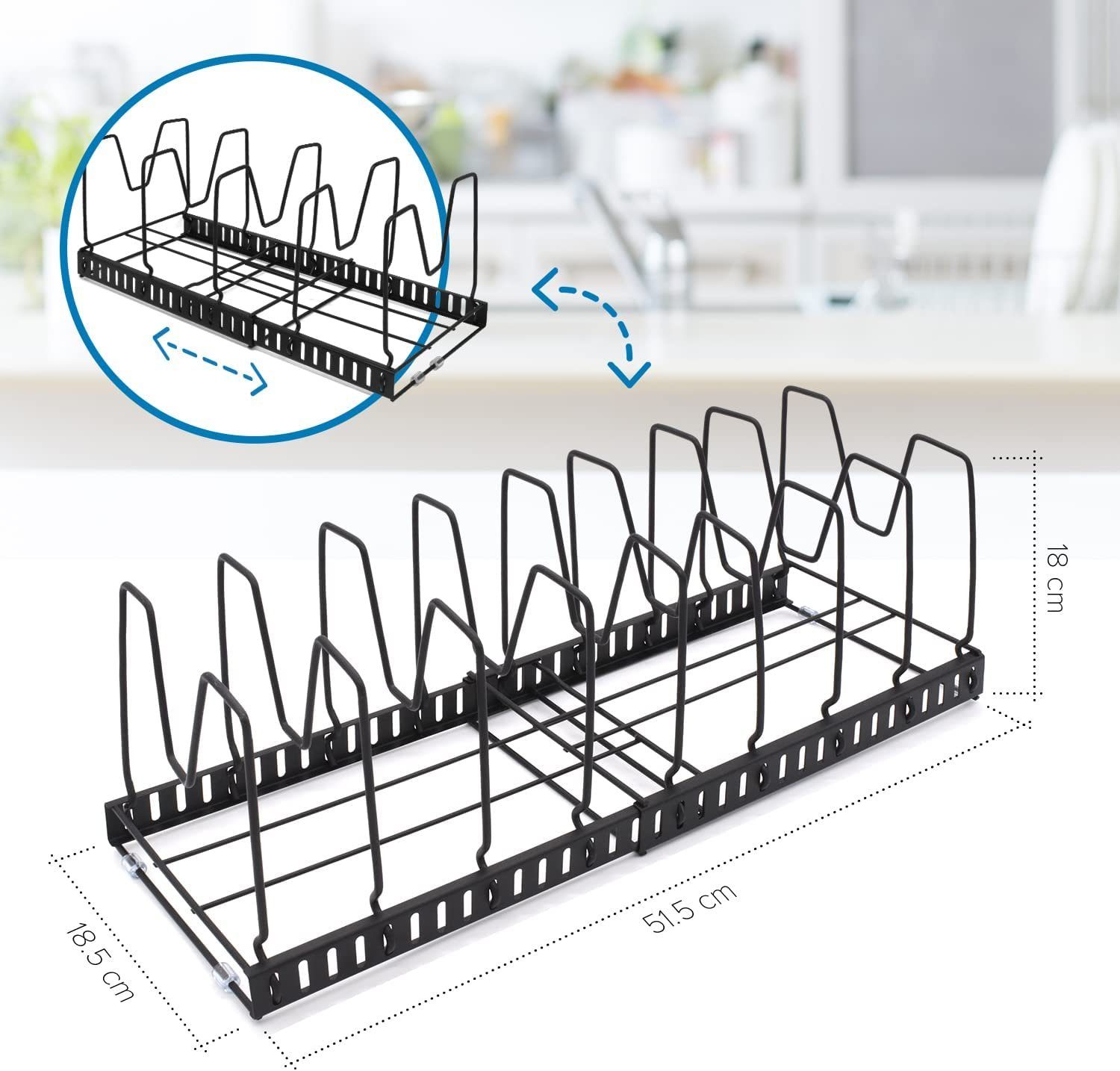 JOEJI’S KITCHEN Kochbesteckhalter Deckelhalter Verstellbare Fächer günstig online kaufen