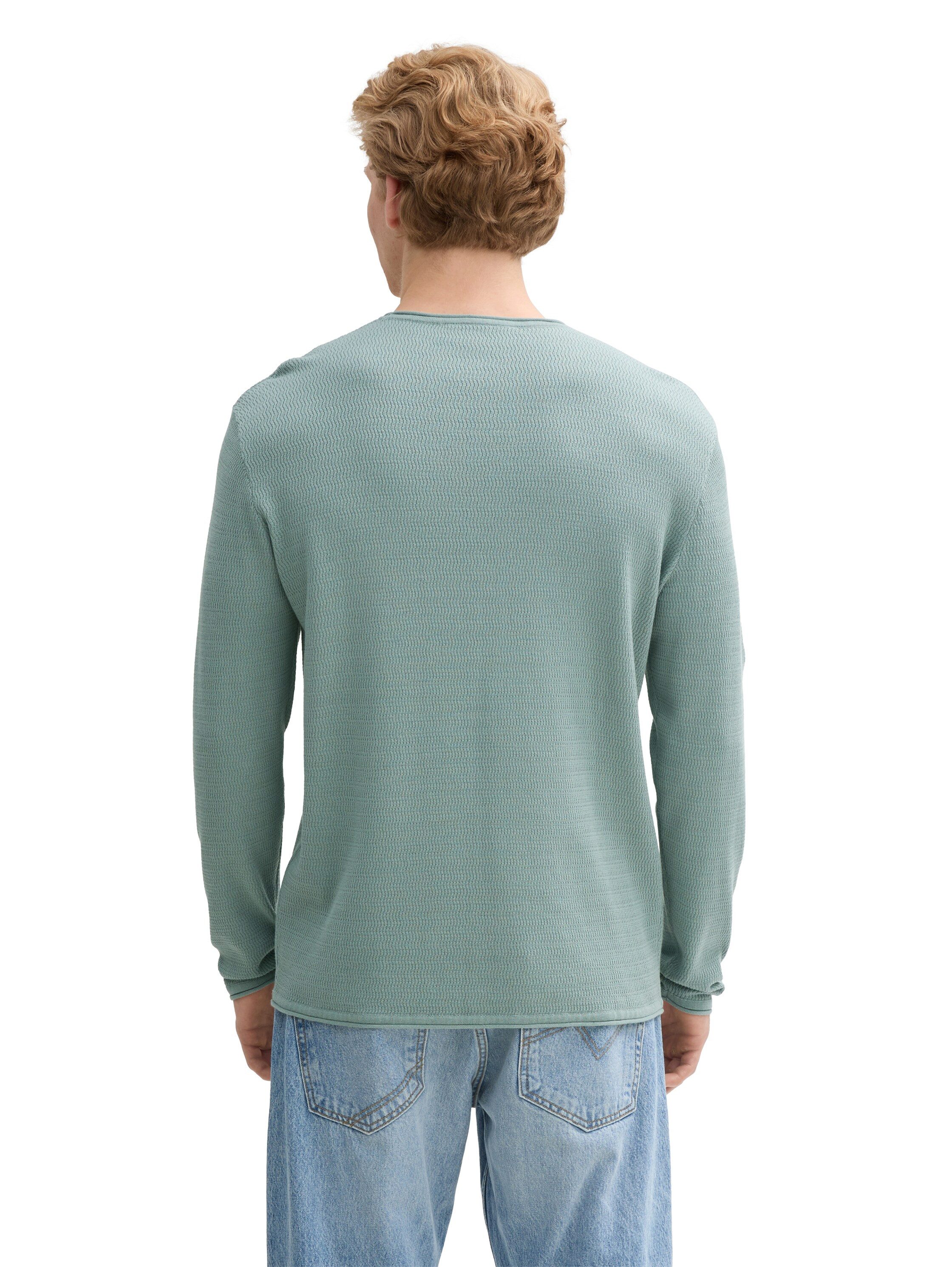 TOM TAILOR Denim Rundhalspullover mit Struktur günstig online kaufen