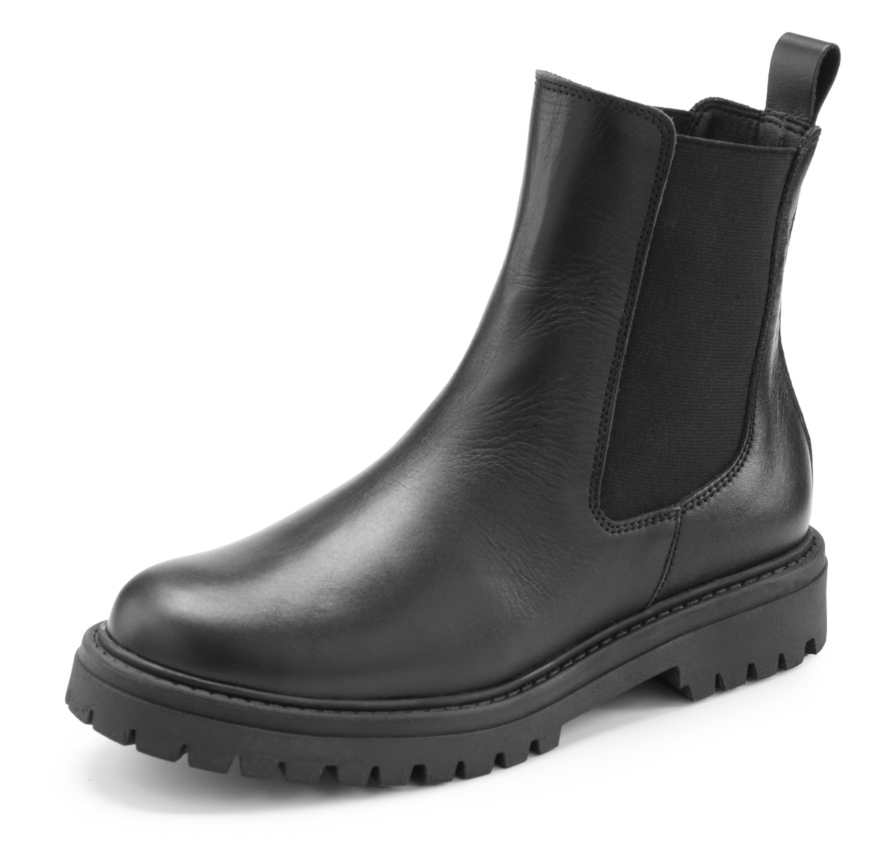 Elbsand Chelseaboots, Schlupfstiefel, Lederstiefelette, Sommerstiefelette Stiefelette Bikerboots aus Leder mit Stretch-Einsätzen und leichter Profilsohle