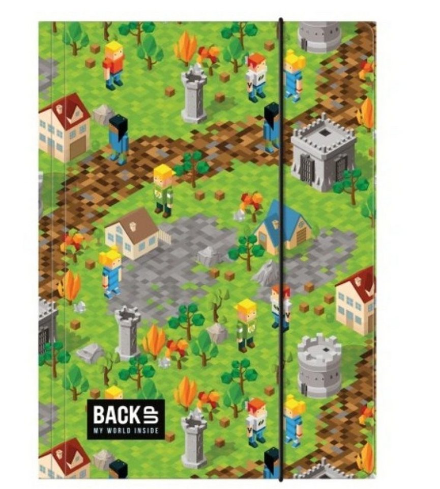 St.Right Aktenmappe Minecraft Mappe A4 mit Gummiband, hochwertig