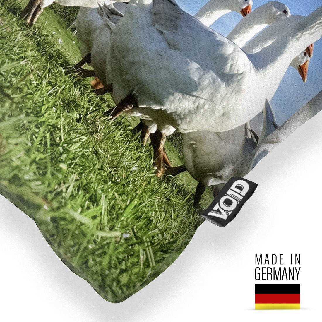 (1 Gans Landwirtschaft Kissenbezug Stück), Vogel VOID Sofa-Kissen Wiese Garten Gänse Kissenbezug, Bauernhof Braten