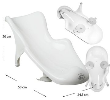 Maltex Babybadewanne 4 Teile SET Classic Weiss - Badeset Baby Badesitz Wanne 84 cm, (Made in Europe), = BABYWANNE + BADESITZ + TOPF + WC AUFSATZ