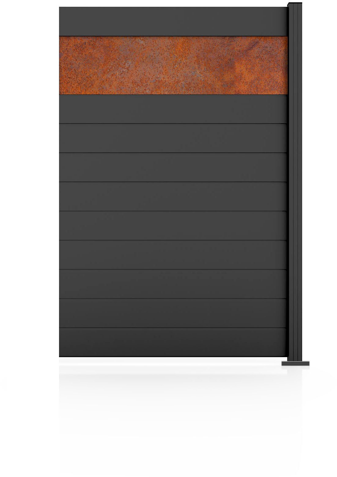 STAKET PRO Gartenzaun Anbauzaun Paneel 150, LxH: 124,2x187 cm, 1 Element á 120 cm Breite + Cortenstahl