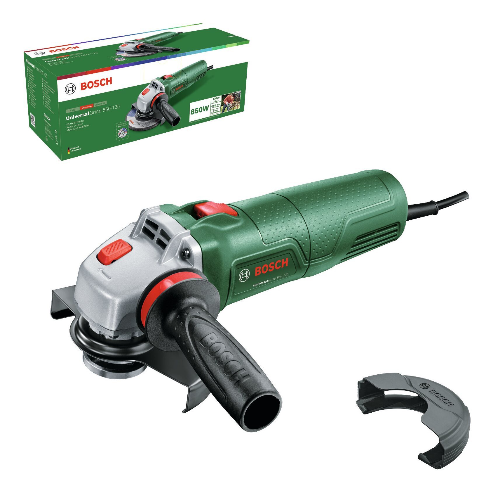 BOSCH Winkelschleifer UniversalGrind 850-125, max. 12000 U/min, Im Karton