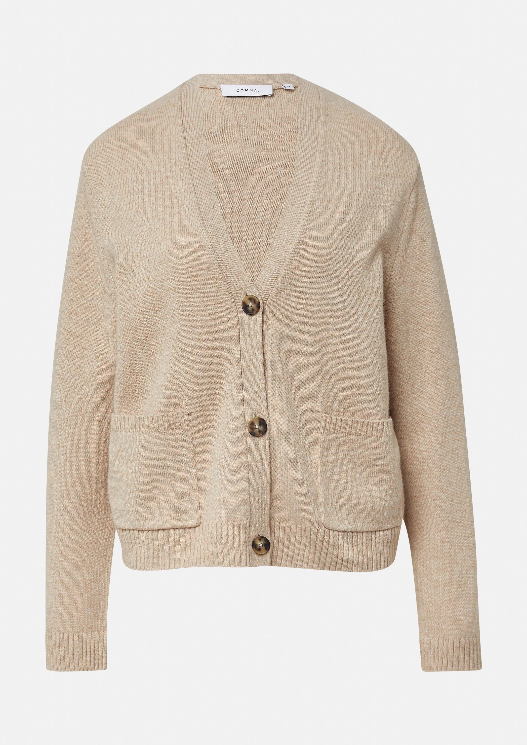 comma Cardigan Strickjacke Strickcardigan im Loose Fit aus Wollmix