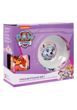 United Labels® Frühstücks-Geschirrset Paw Patrol Frühstücksset für Kinder - Geschirr Set 3-tlg, Porzellan