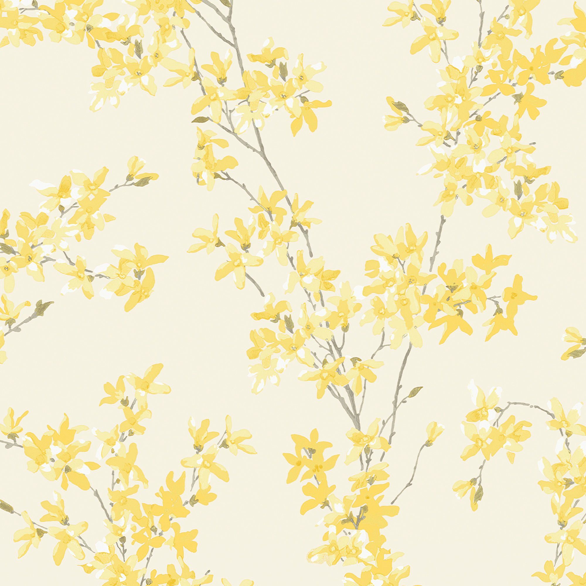 LAURA ASHLEY Vliestapete Forstyhia, gemustert, FSC® zertifiziert, mit lebhaftem Druck, 10 Meter Länge