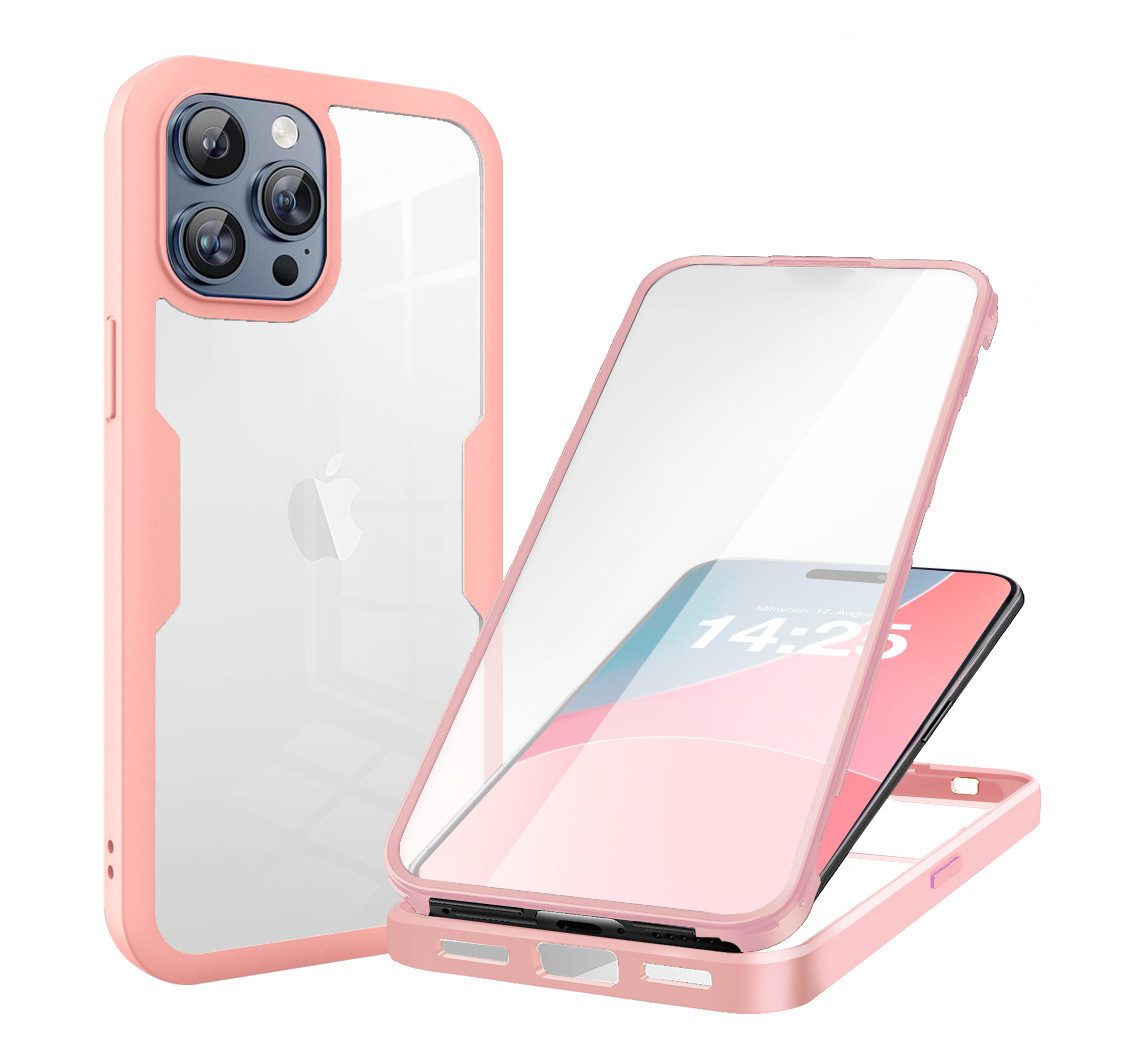 Tec-Expert Handyhülle 360 Grad Hülle für Apple iPhone 16 Pro 6.3 Zoll, 6.3, Rundum Schutz Cover Case Hülle robust