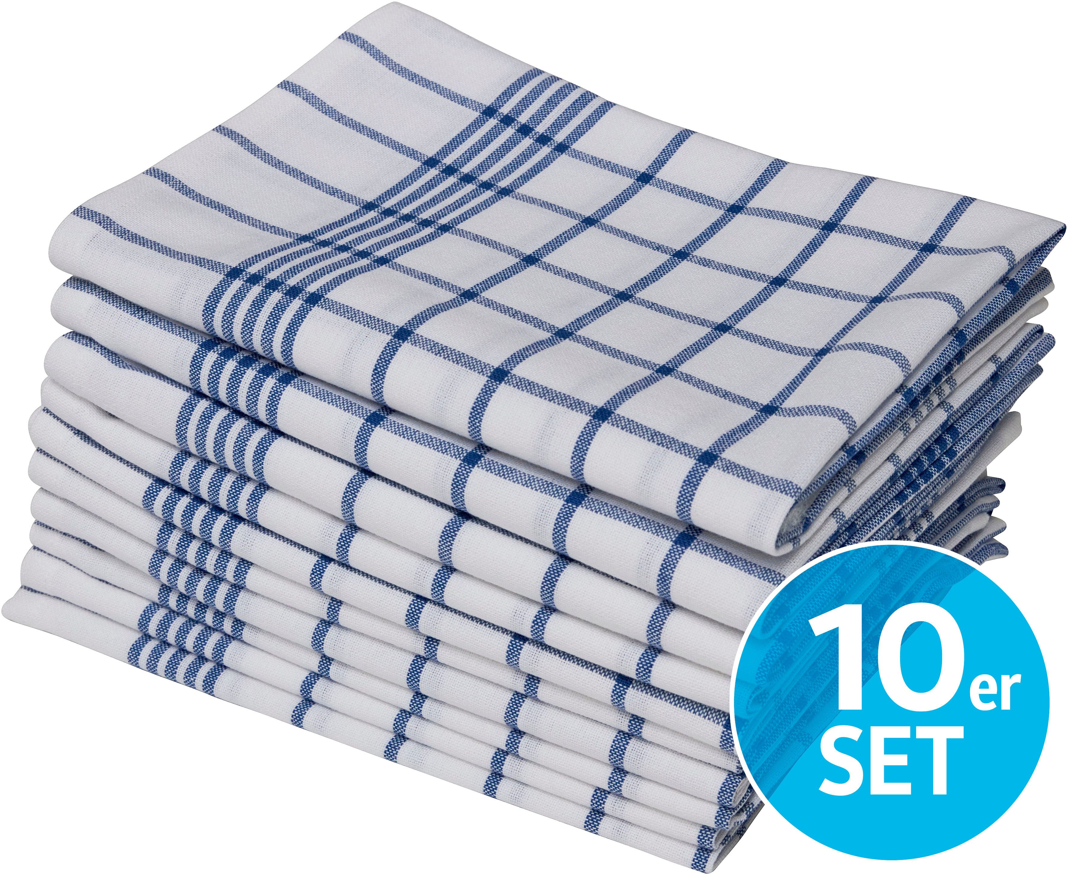 OTTO home Geschirrtuch Vivianne, Exklusiv Deal!, (Set, 10-tlg., 10 Stück), 100% Baumwolle,60×45 cm, blau-/rot-/weiß,10 Stk, Set, weich, saugstark