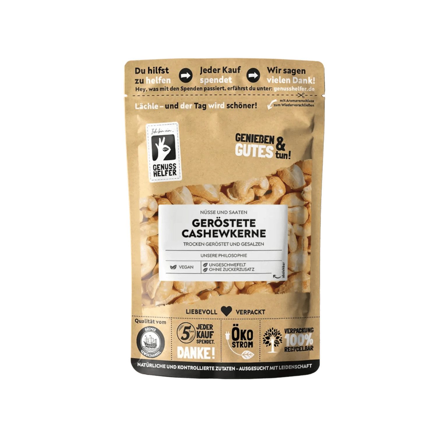 Bremer Gewürzhandel Nüsse Cashewkerne, geröstet und gesalzen, 225 g