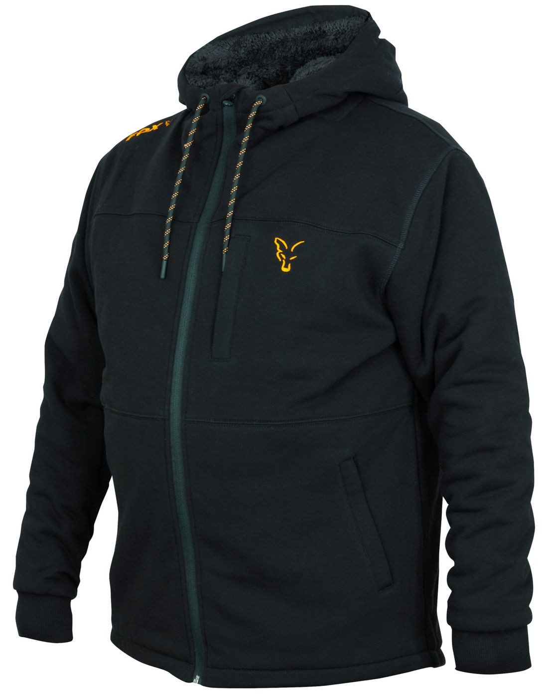 Kapuzenpullover Fox Collection Black / Orange Sherpa Hoody Pullover mit Kapuze