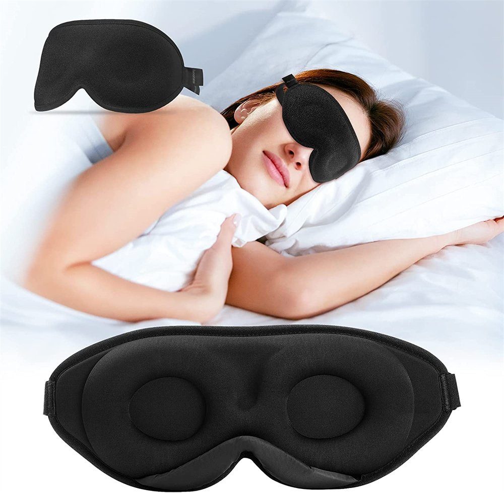 Dekorative Augenmaske Augenmaske zum Schlafen, 3D konturierte Blackout Schlafmaske, 1-tlg.